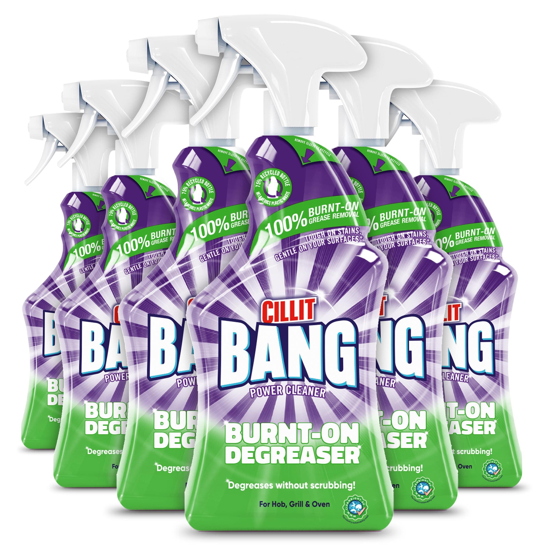 Cillit Bang Power Cleaner Universal Degreaser Spray Cleaner - Pack of 6 (750ml each)