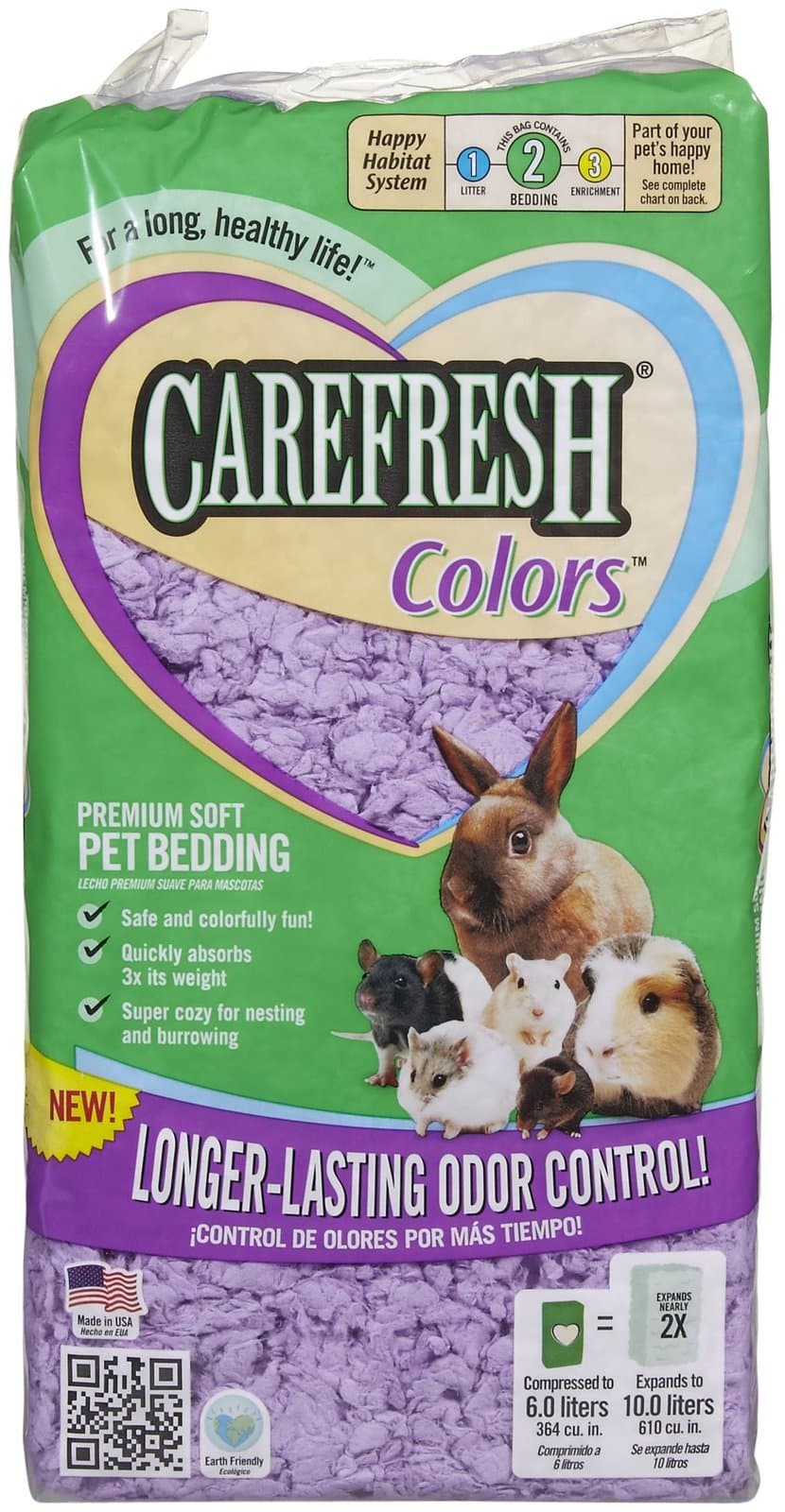CarefreshColors™ Premium Soft Bedding, Purple 10L, 2.2 Lbs.