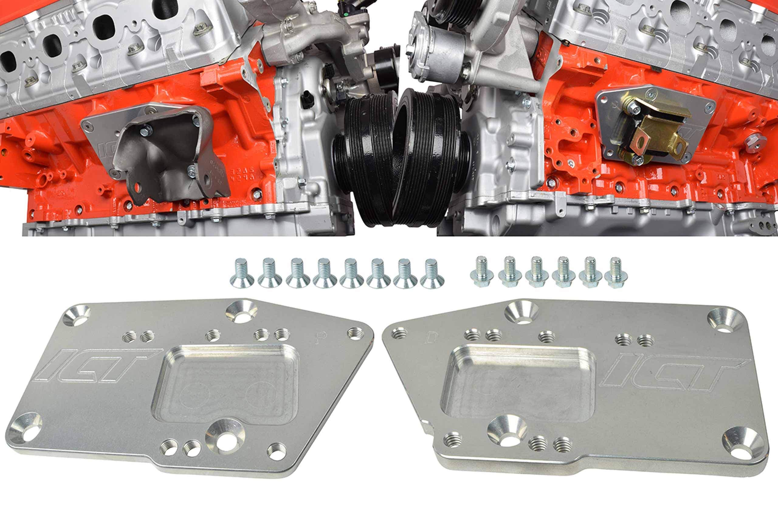 ICT Billet 2014-up LT L83 L86 LT1 Billet Engine Swap Bracket SBC Conversion Motor Mount Plate Gen V Adapter Small Block 551363X