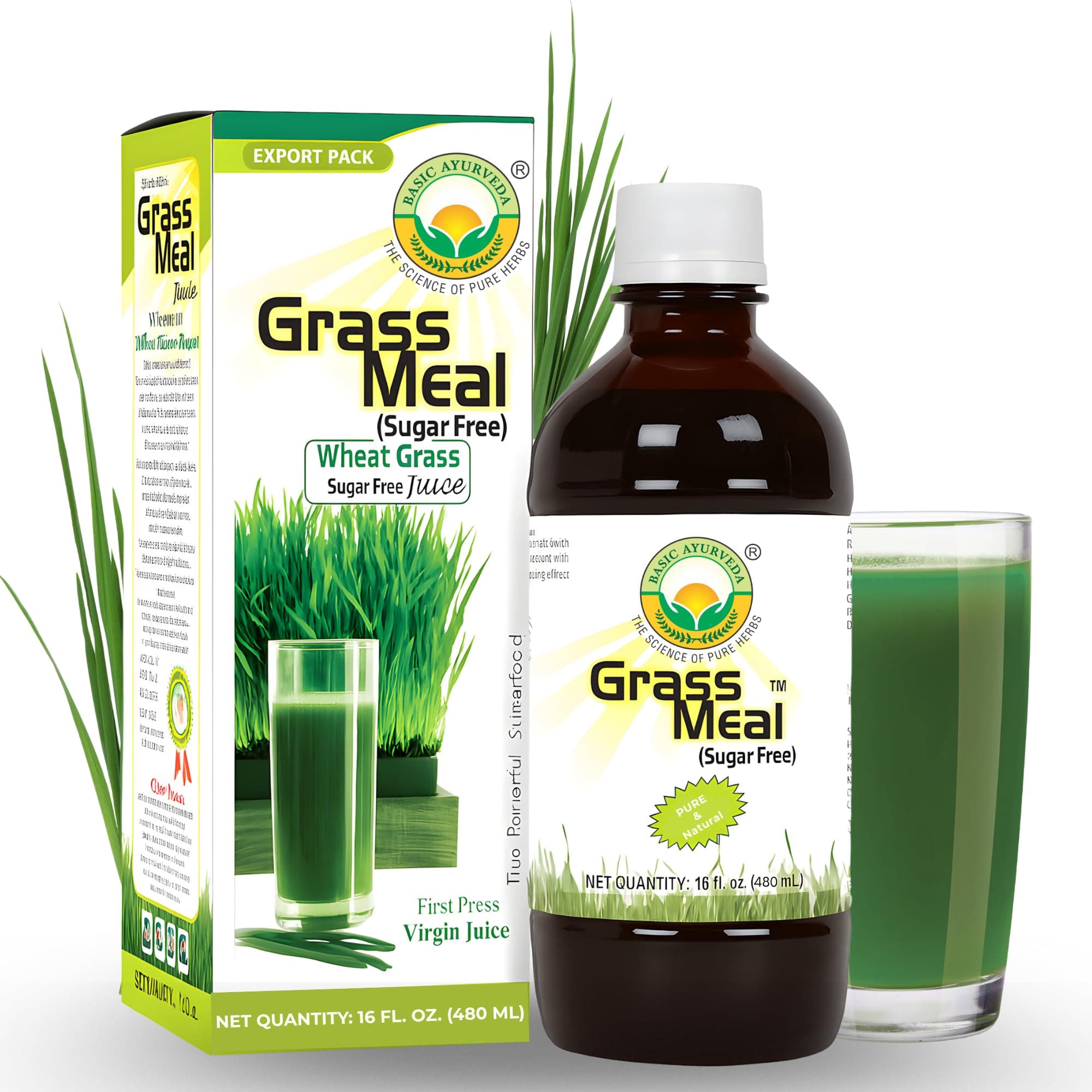 Wheatgrass Sugar Free Juice | 16.23 Fl Oz (480ml) | Chlorophyll-Rich Plant-Based Wellness Drink | Supports Digestion & Energy | No Added Sugar | Gluten-Free, Non-GMO & Vegan