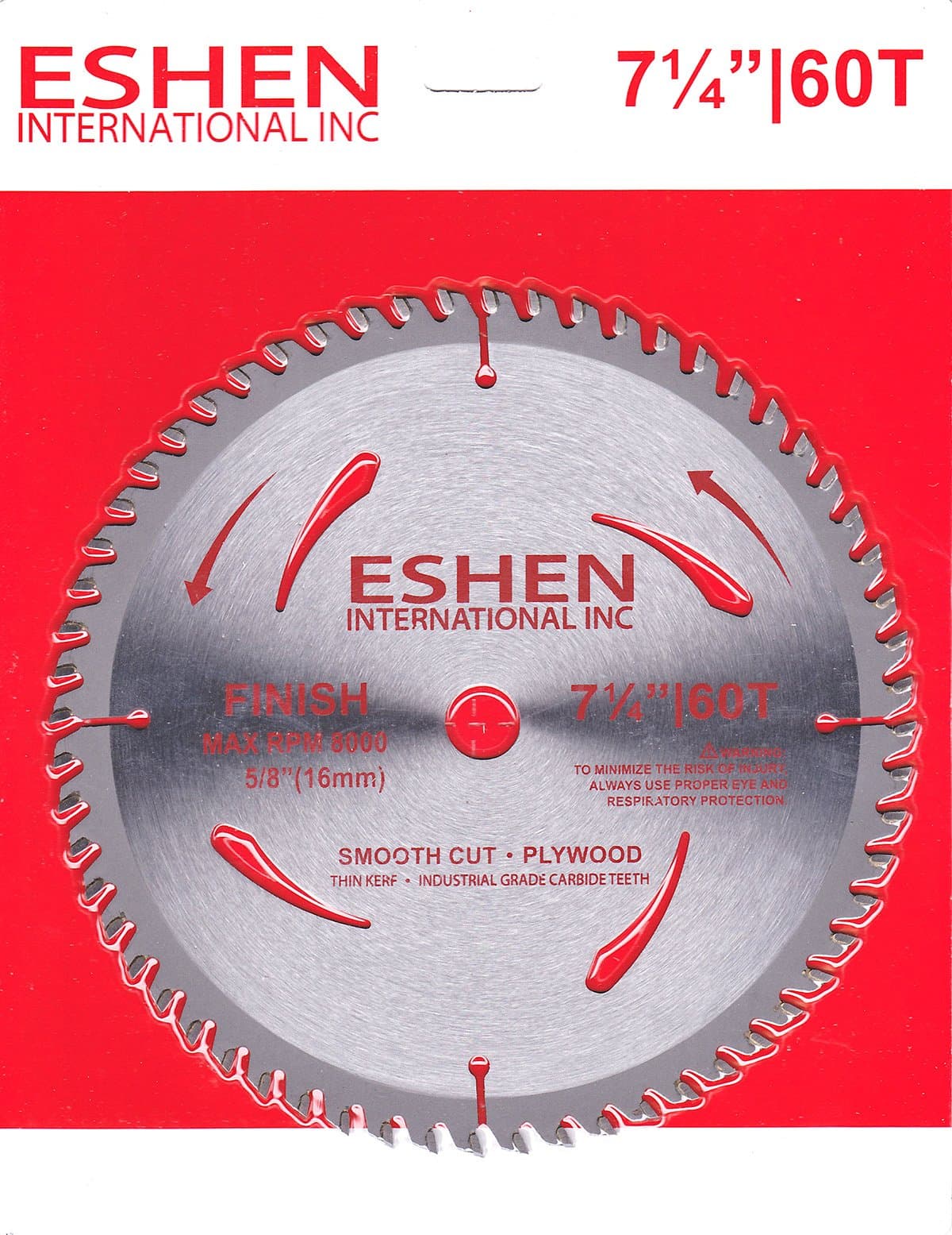 Eshen 7-1/4 Inch 60 Tooth Circular Saw Blade with 5/8-inch arbor Eshen 7-1/4 Inc