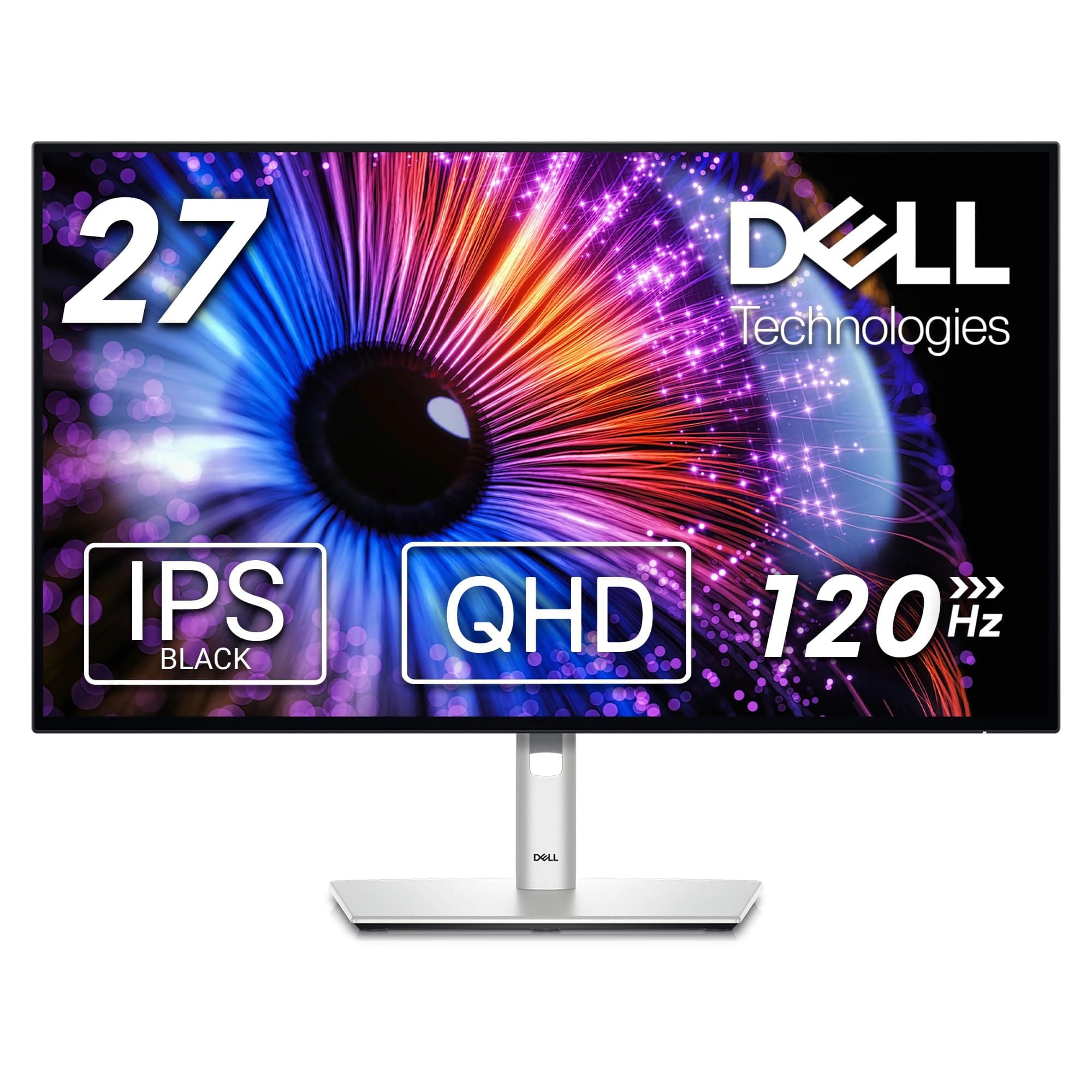 U2724DE UltraSharp Thunderbolt 27 Inch QHD (2560x1440) Monitor, 120Hz, IPS Black, 5ms, 98% DCI-P3, 2 Thunderbolt, 2 USB-C, 2 DisplayPort, HDMI, 4 USB, RJ45, Silver