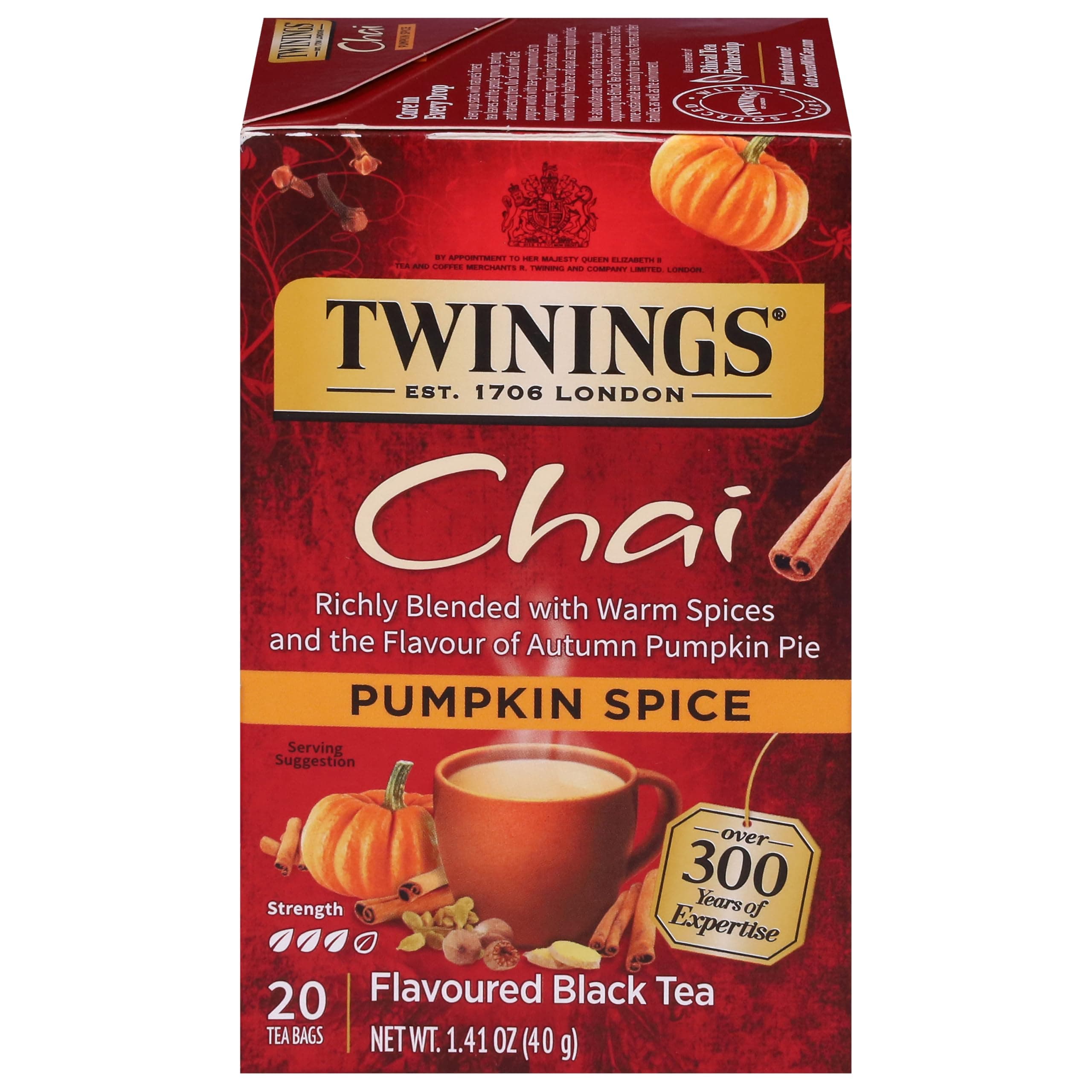 of London Pumpkin Spice Chai Tea Bags, 20 Count