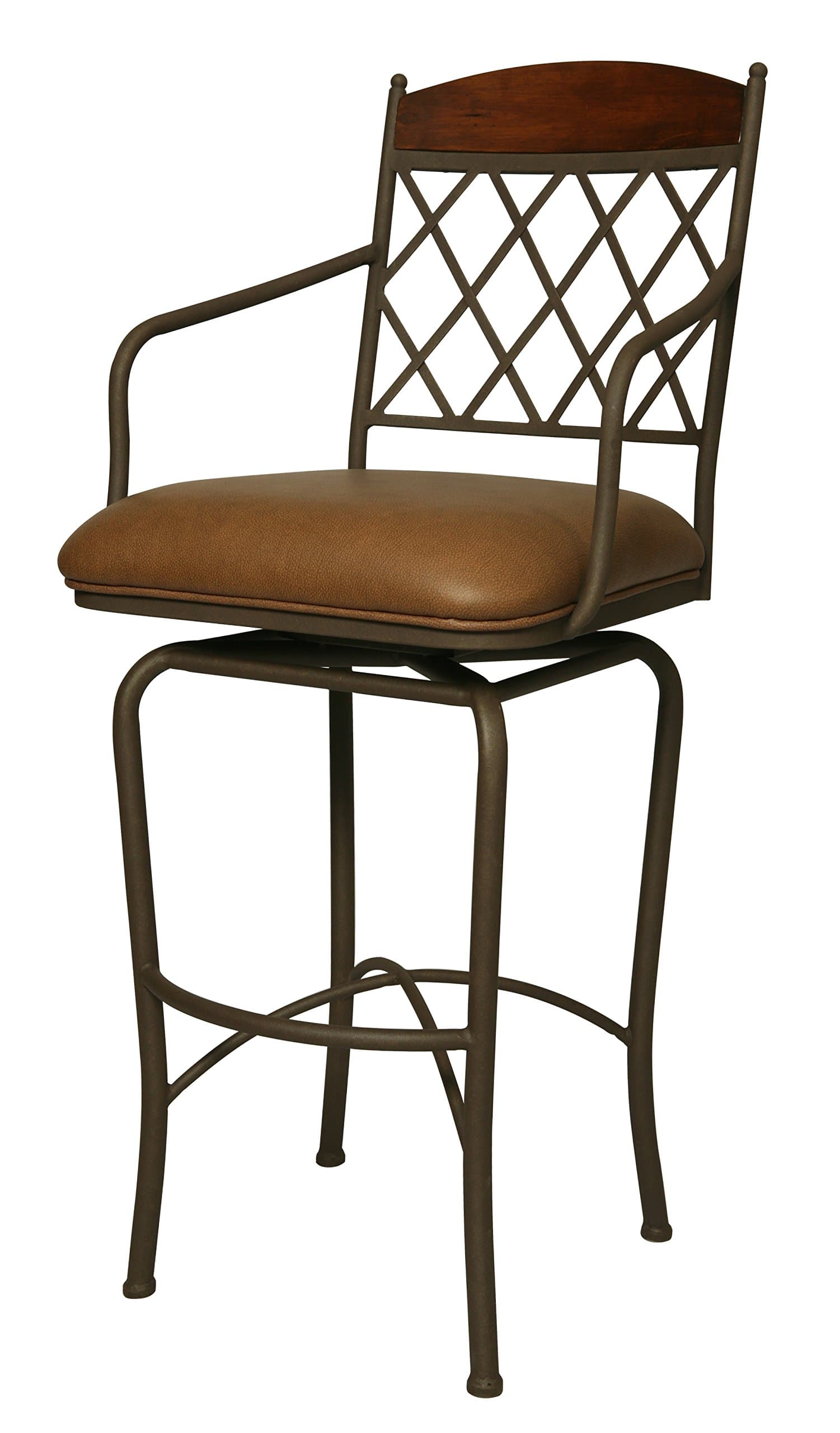 Impacterra Napa Ridge Swivel Barstool, Bronze/Buckskin/Shandora Toast, Bar Height