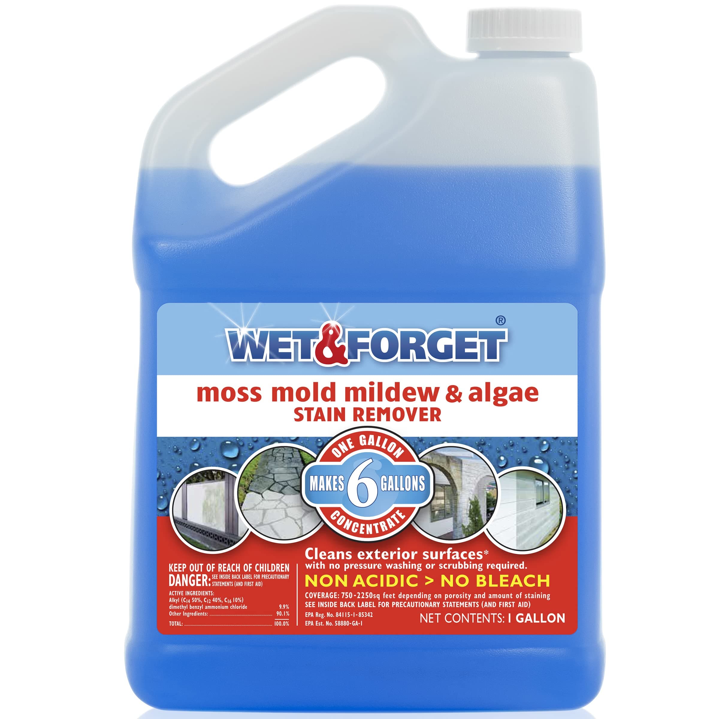 Wet & Forget and 10587 1 Gallon Moss, Mold and Mildew Stain Remover