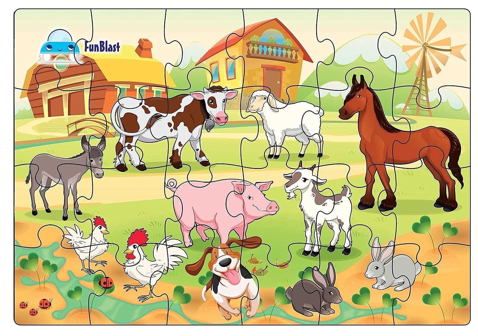 FunBlast Pet Animal Jigsaw Puzzle for Kids Jigsaw Puzzle for Kids of Age 3-5 Years 24 Pcs (Multicolor, Size 30X22 cm)
