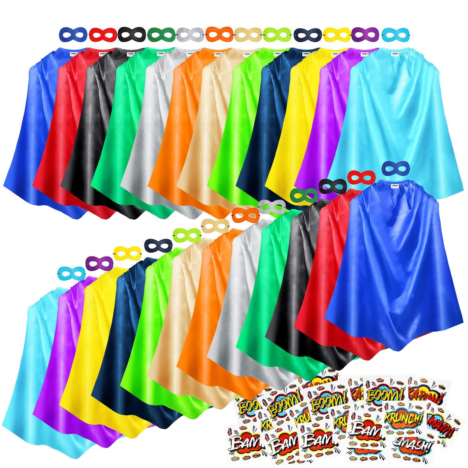 24 Packs Superhero Capes with Mask
