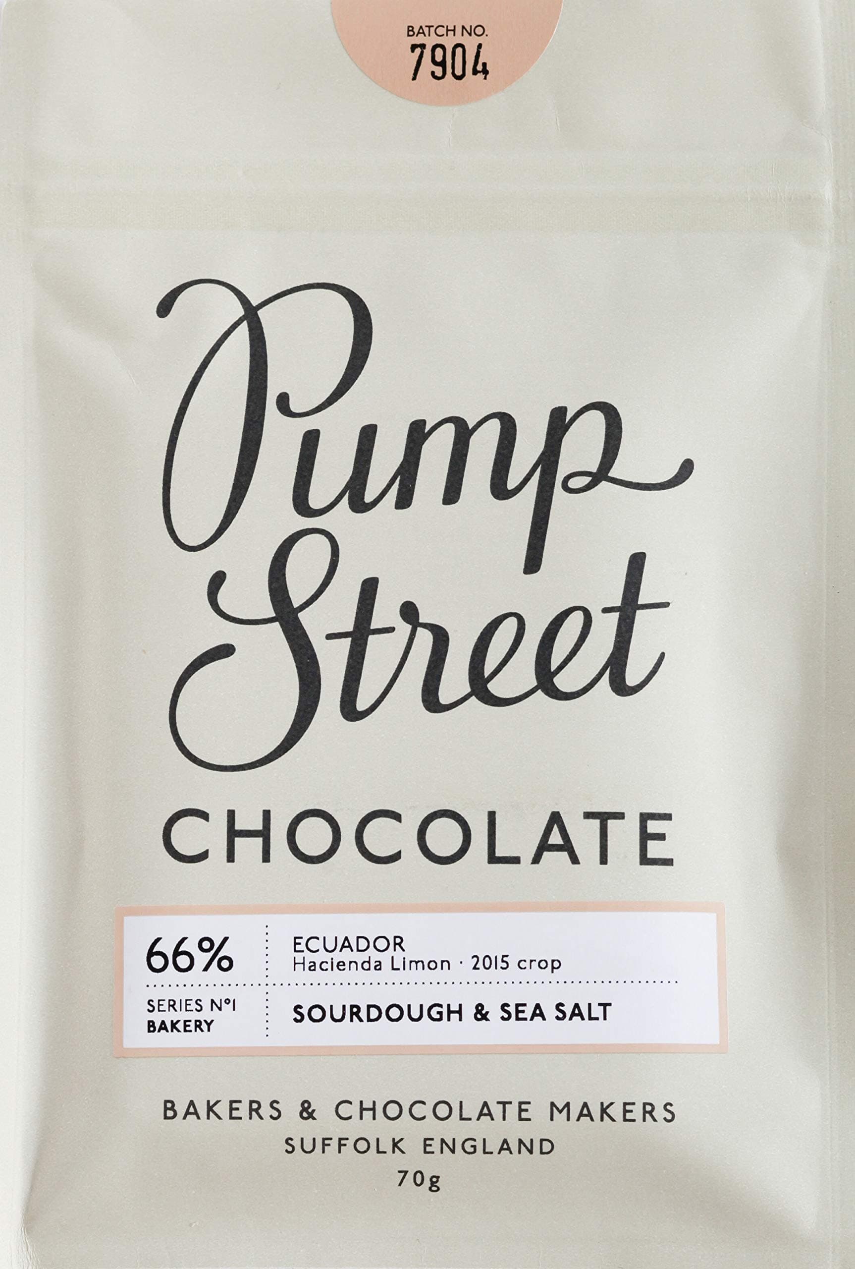 Pump Street Bakery, Sourdough & Sea Salt, 66% dark chocolate bar