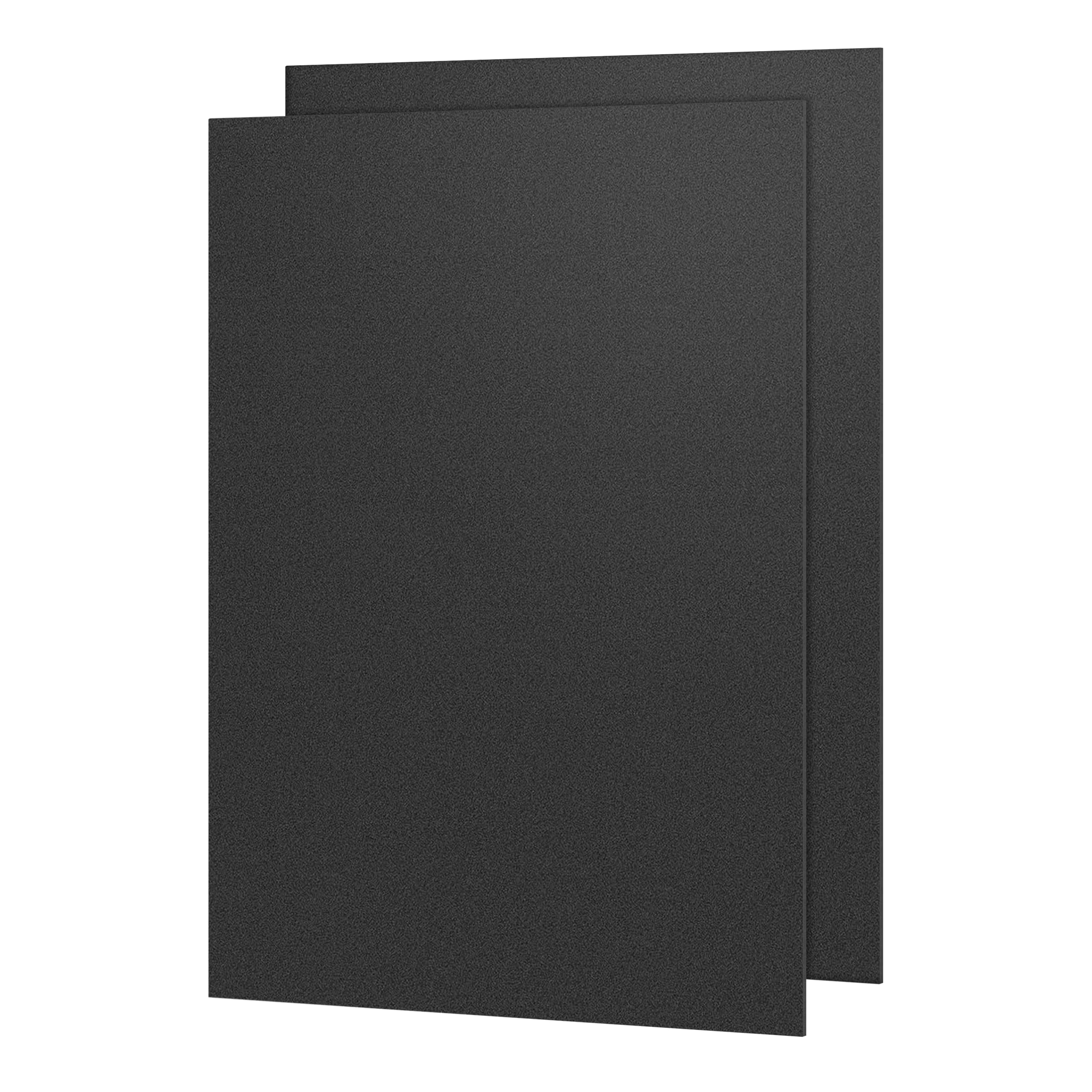 ABS Plastic Sheet 12" x 16" x 0.060" Thick Black Moldable Flexible Thermoplastic Panel 1/16" Thick (1.5mm) for Craft Projects, Robotics Competition - Textured & Smooth Surface, Pack of 2