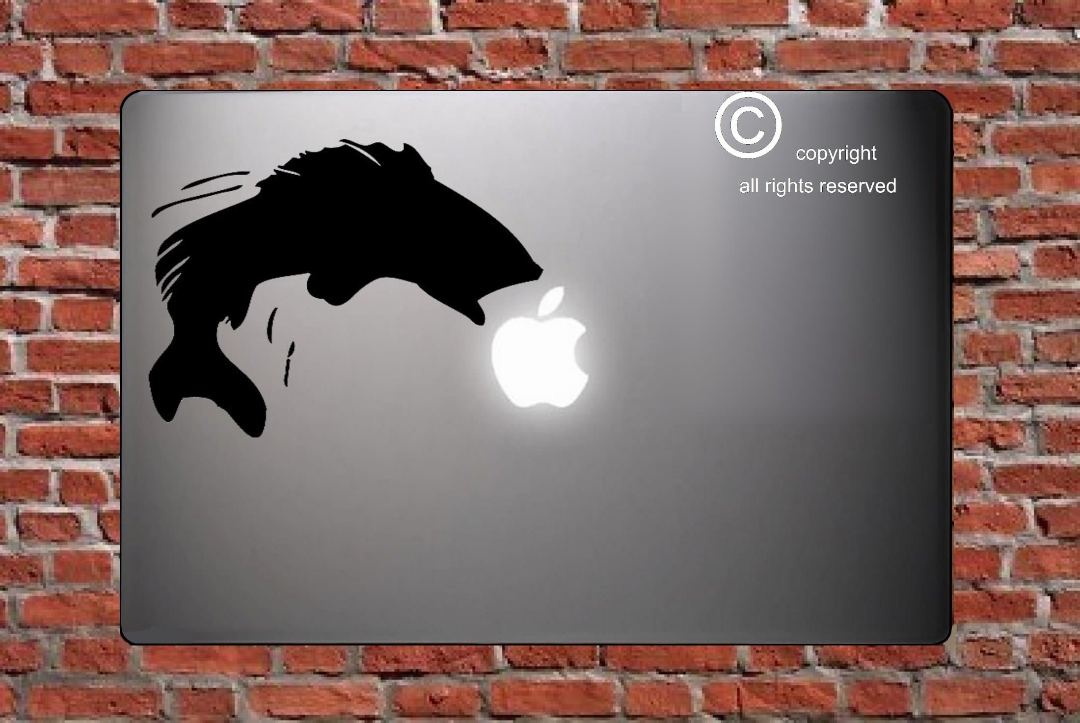 BASS JUMPING - STICKER - DECAL - SKIN - FOR LAPTOP MACBOOK CAR WINDOW WALL ART DÉCOR TRUCK MOTORCYCLE HELMET NOTE BOOK