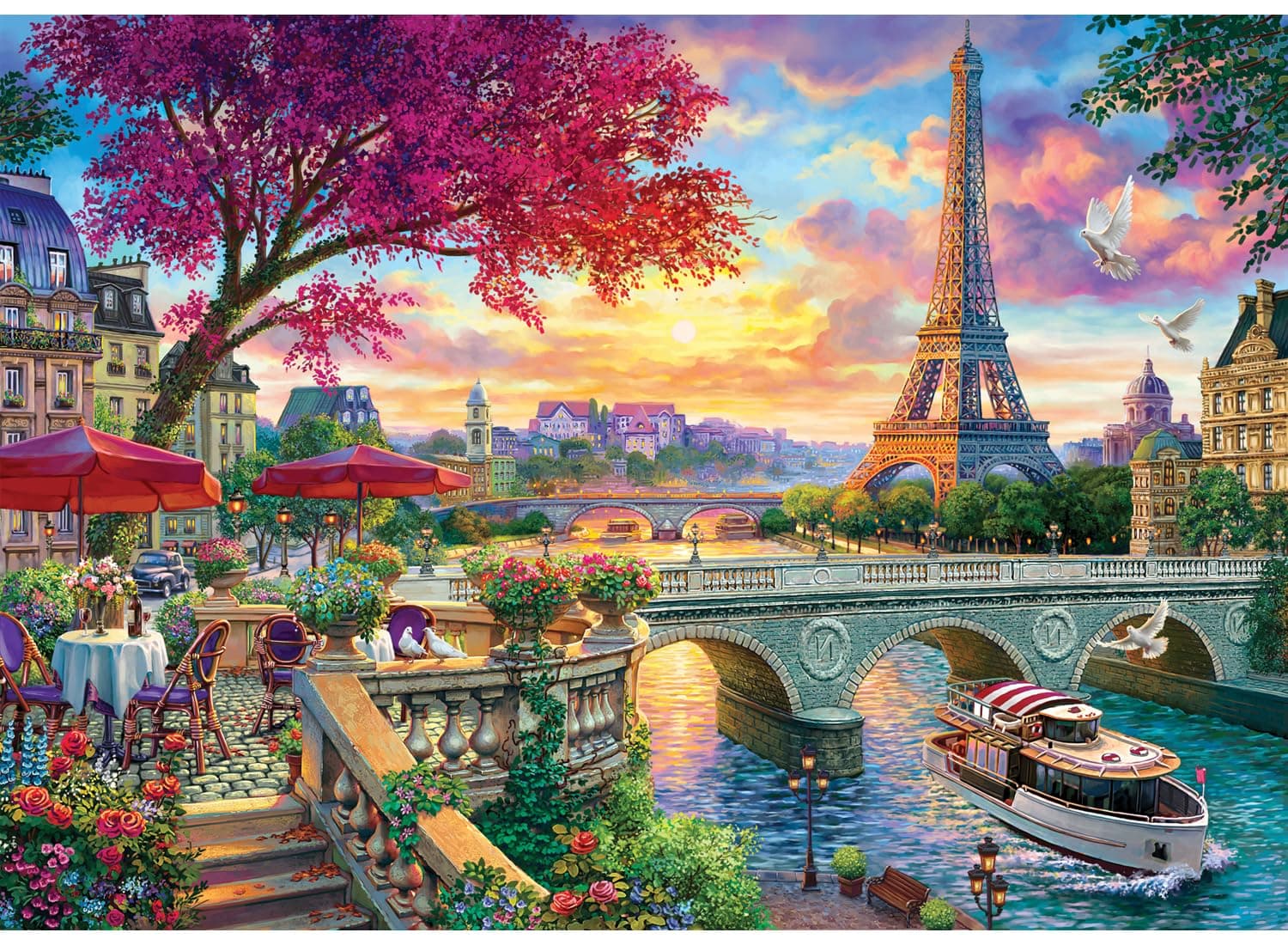 Blooming Paris, 3000 Piece Jigsaw Puzzle #4919, Multicolor
