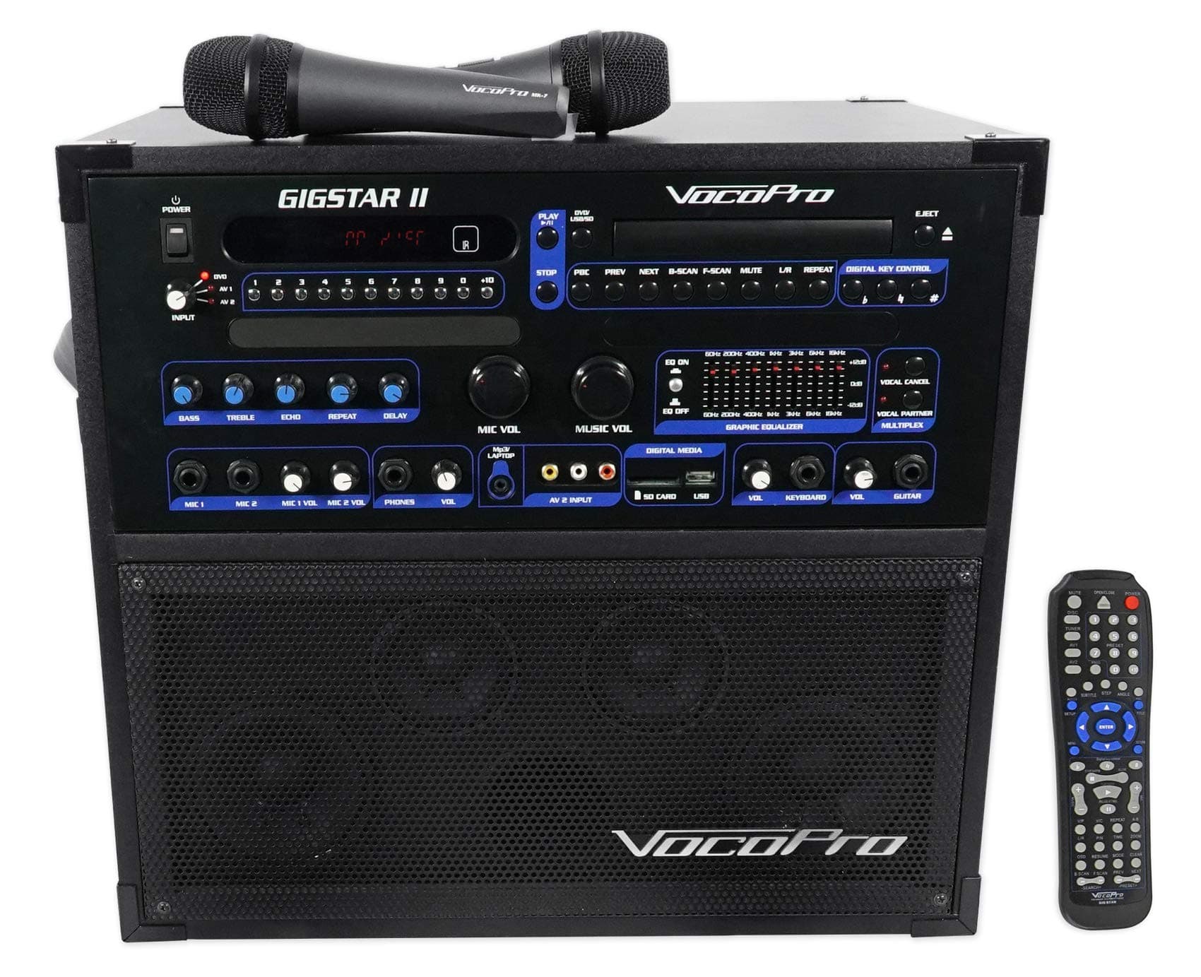 VocoPro Gigstar II Portable 100W 4-Channel PA/Karaoke System