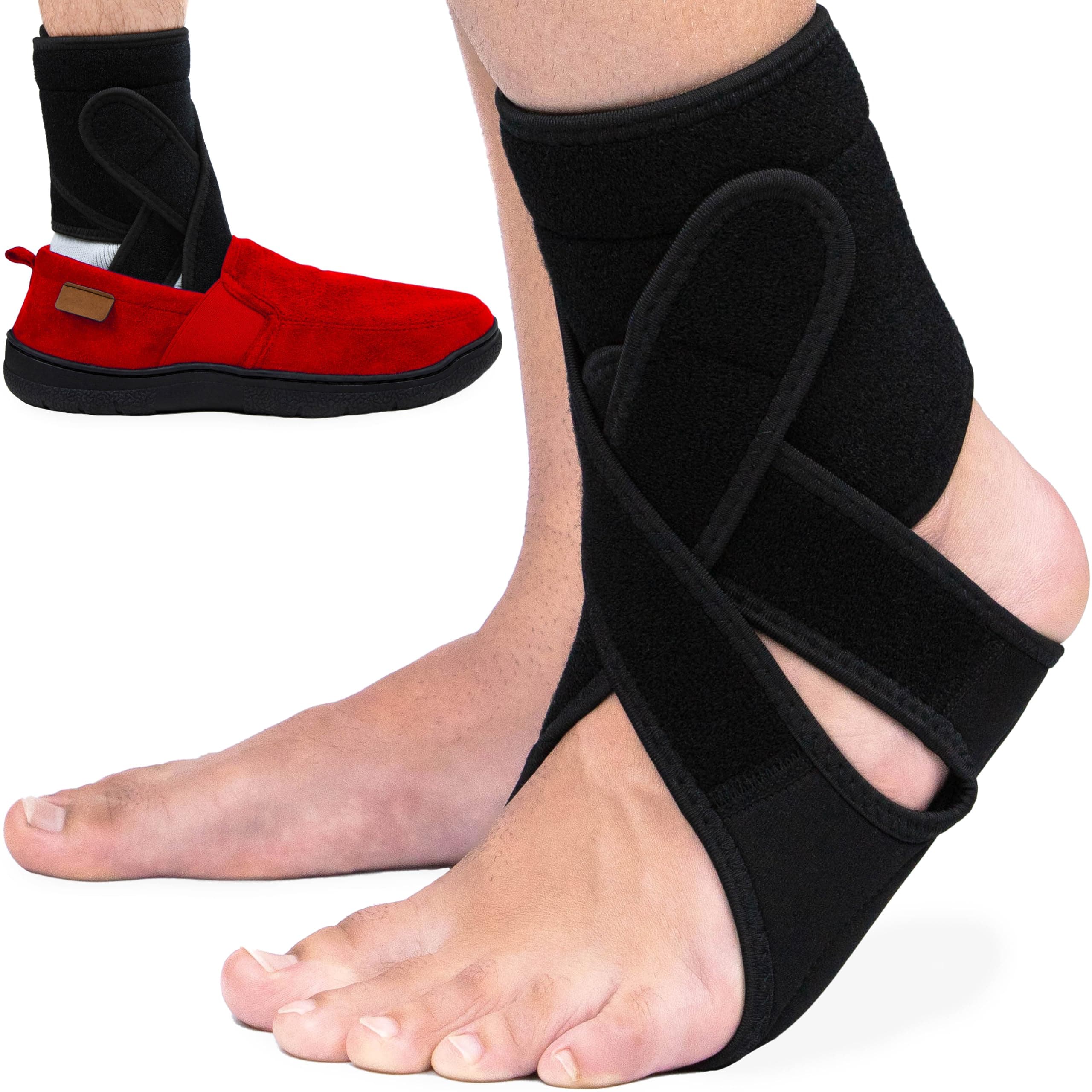 Omeer Neoprene Afo Foot_Drop Brace For Walking With Shoes, Socks, Or Barefoot Provides Foot Drop Support For Men Or Women (Left)