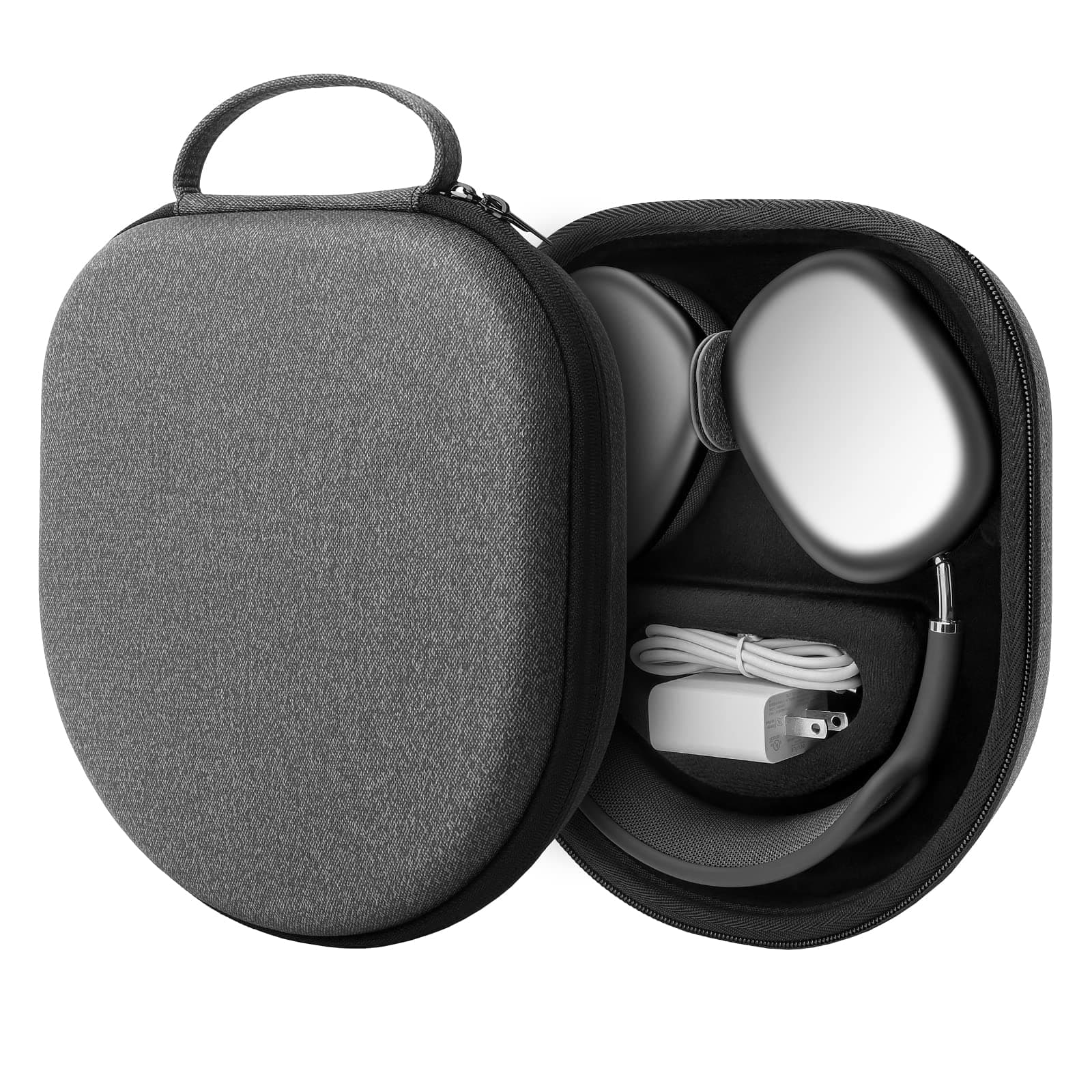Case for Apple AirPods Max Supports Sleep Mode, Hard Organizer Portable Carry Travel Cover Storage Bag (Dark gray)