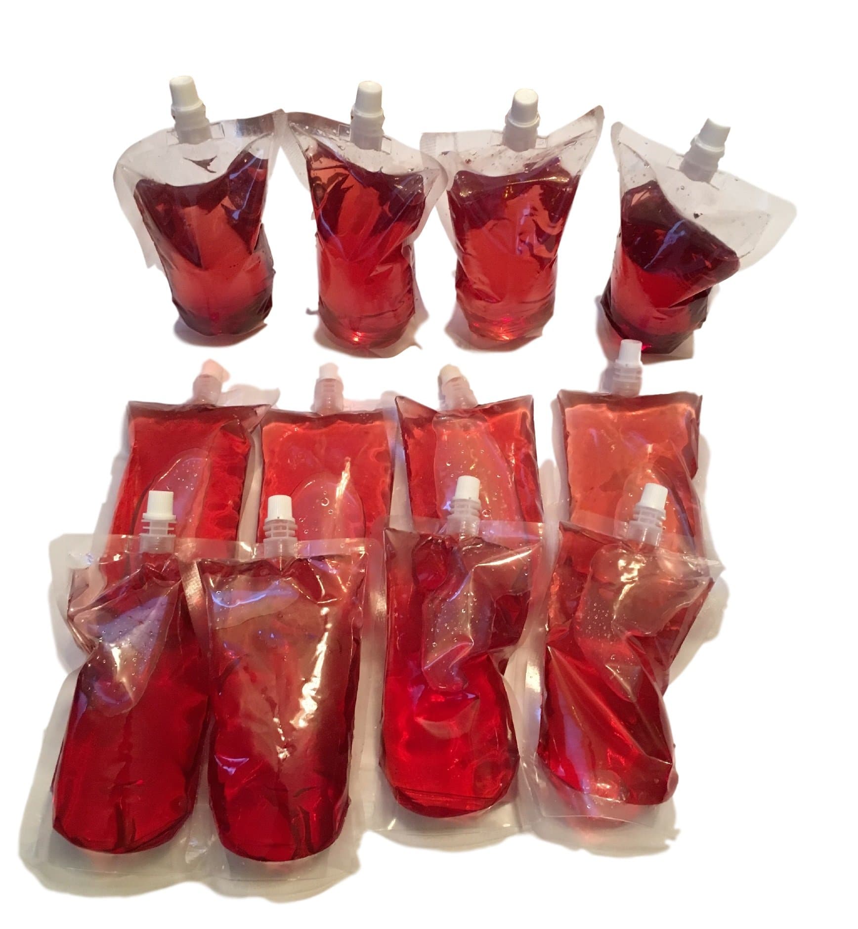 Water/Drinks Pouches 500 ml Collapsible Space-Saving Leak & Spill Proof Perfect for Sports/Camping/Parties – Pack of 12