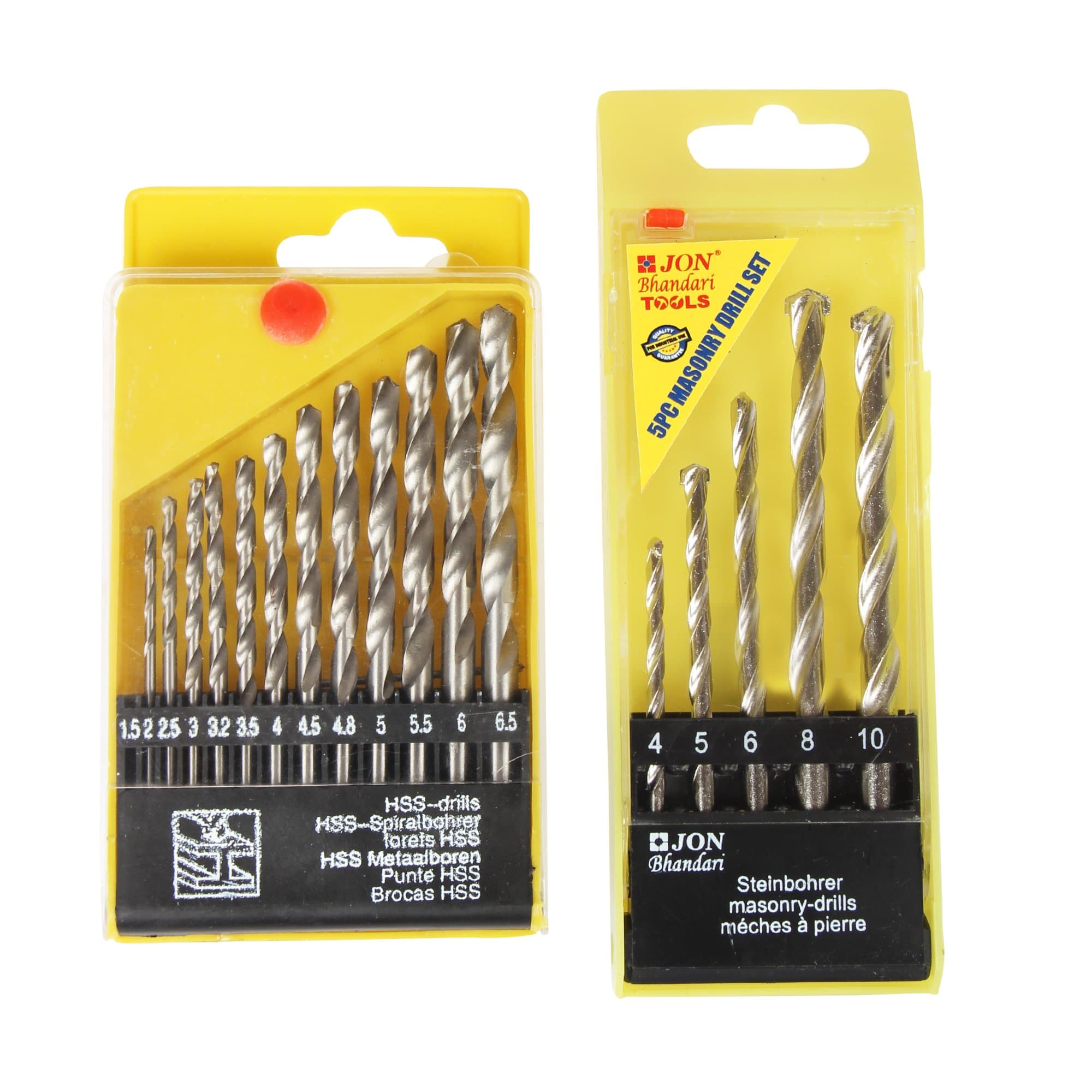 Tools High Speed Steel Chinese Masonry Straight Drill Bit Set - Pack of 5 pcs