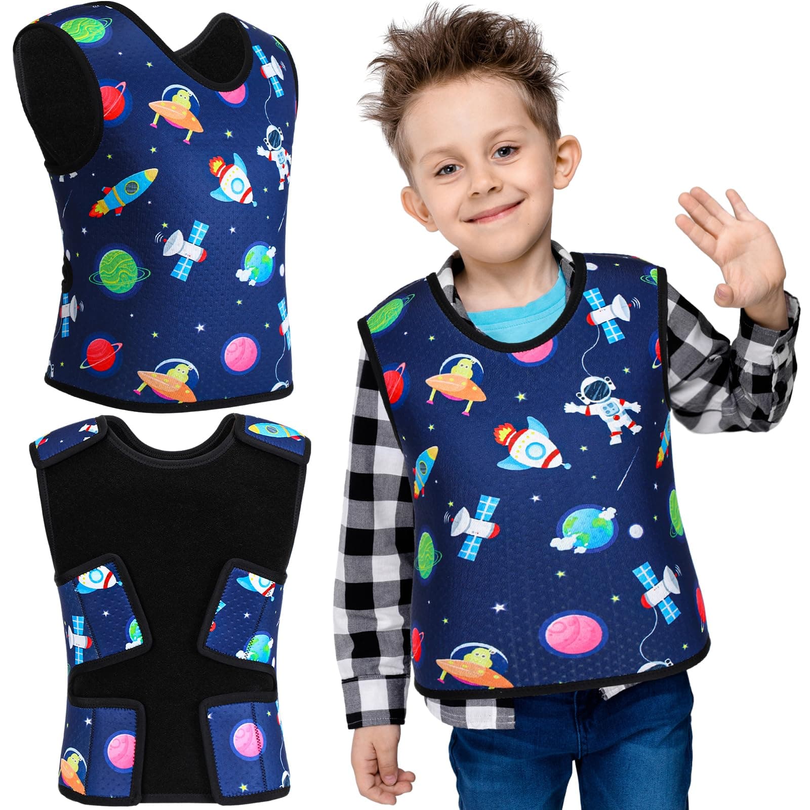 JanmercySensory Compression Vest for Kids Weighted Vest Breathable Comfort for Autism Hyperactivity Mood Processing Issues