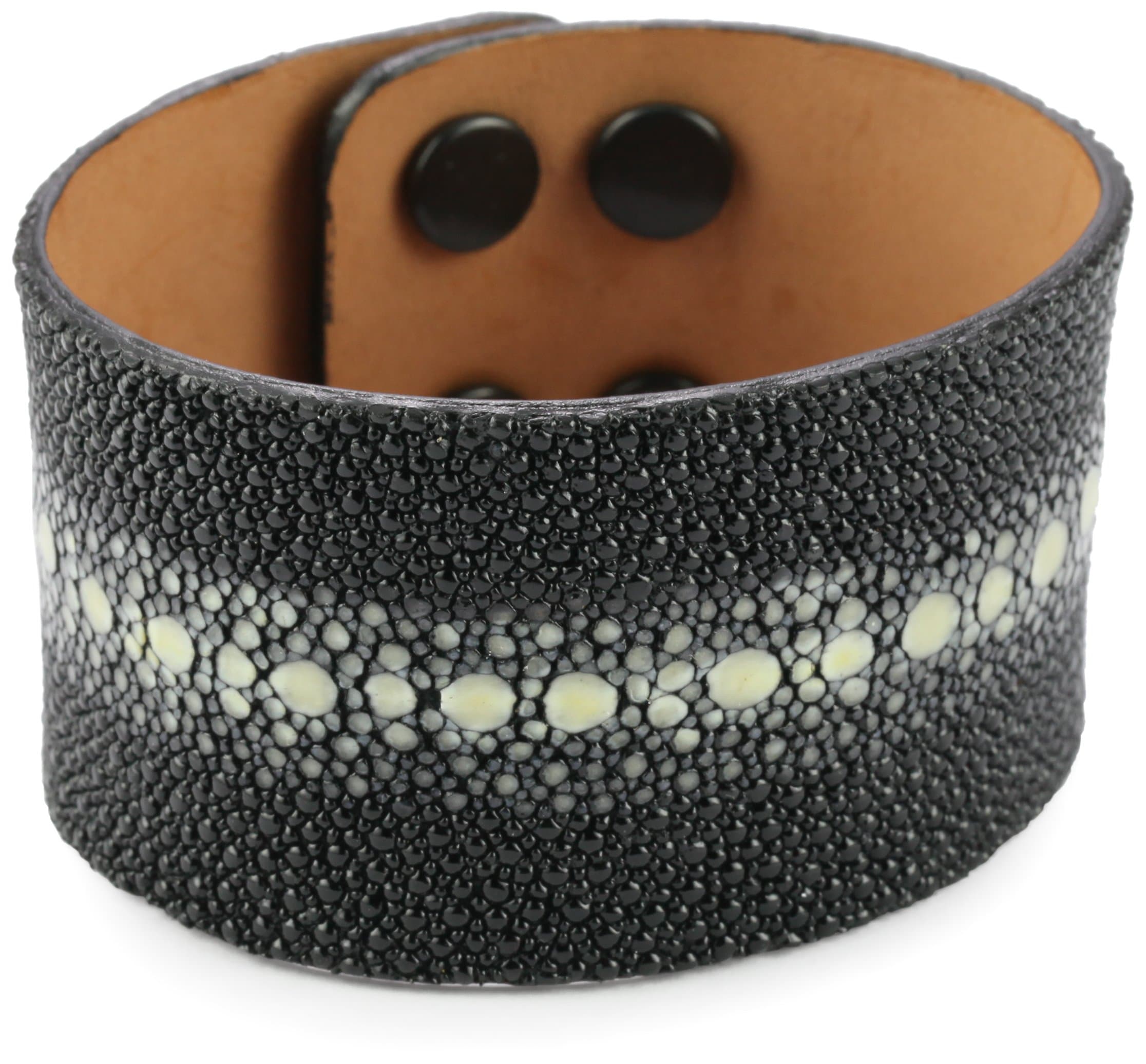 Leighelena "Mens" Multi-Spine Black Adjustable Snap Cuff Bracelet