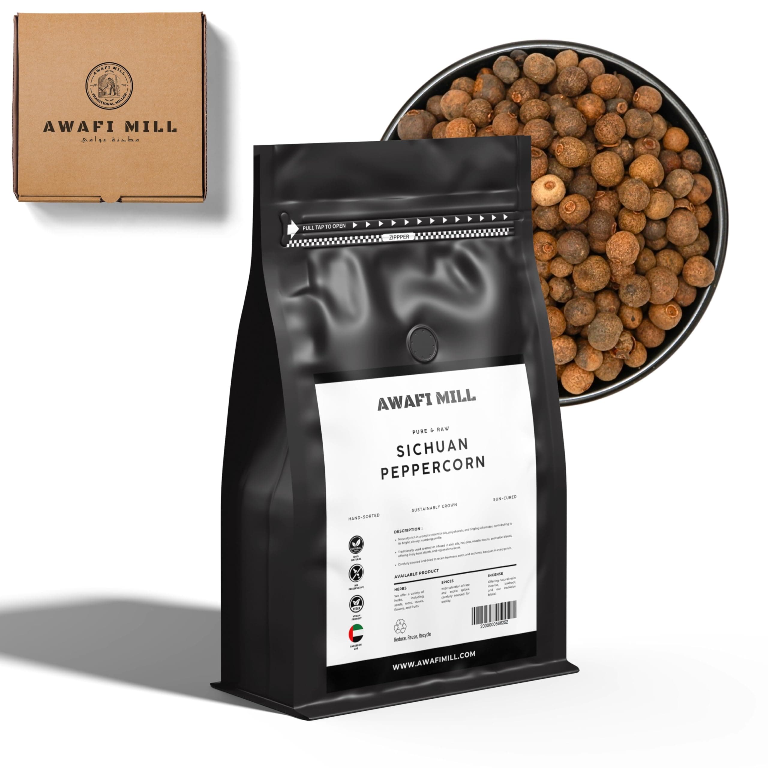 AWAFI MILL Sichuan Pepper - Authentic Szechuan Peppercorns - Premium Chinese Spice - 1 Kg | 35 Oz