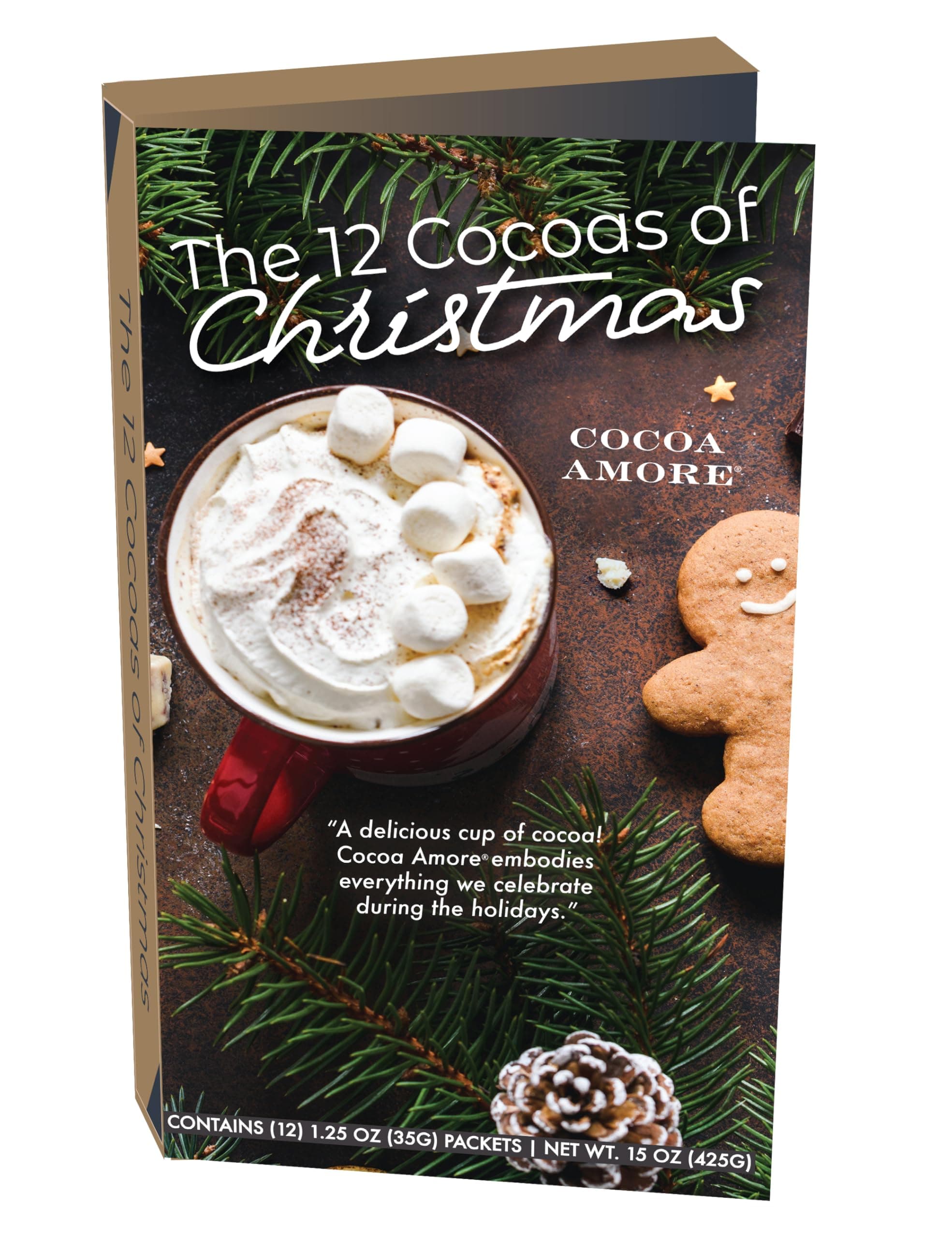 The 12 Coffees, Teas or Cocoas of Christmas (Your Choice) Gourmet Gift Box Set - Best Xmas Present For Friends, Family, Coworkers, or Teachers (Cocoa)
