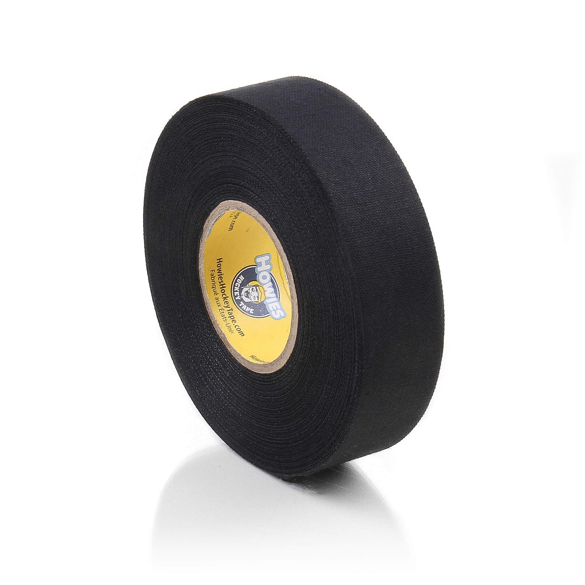 Howies Hockey - 1" Colored Cloth Stick or Clear Shin Pad Tape- 1 Pack - Strong Grip, Long-Lasting Adhesive Stick Tape for Hockey, Lacrosse, Baseball - Professional Quality (Black)