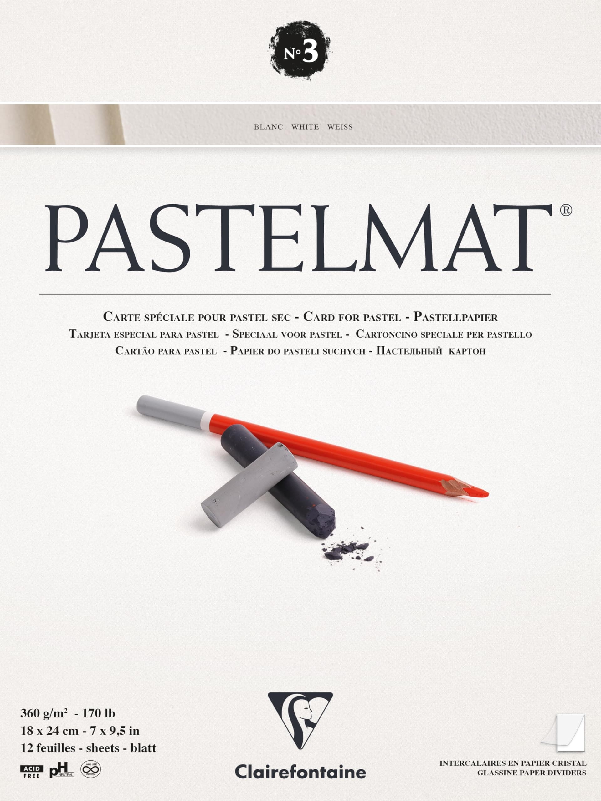NO. 1 PASTELMAT PAD, 360G, 12 Sheets (Card pad No 3, 18 x 24 cm)