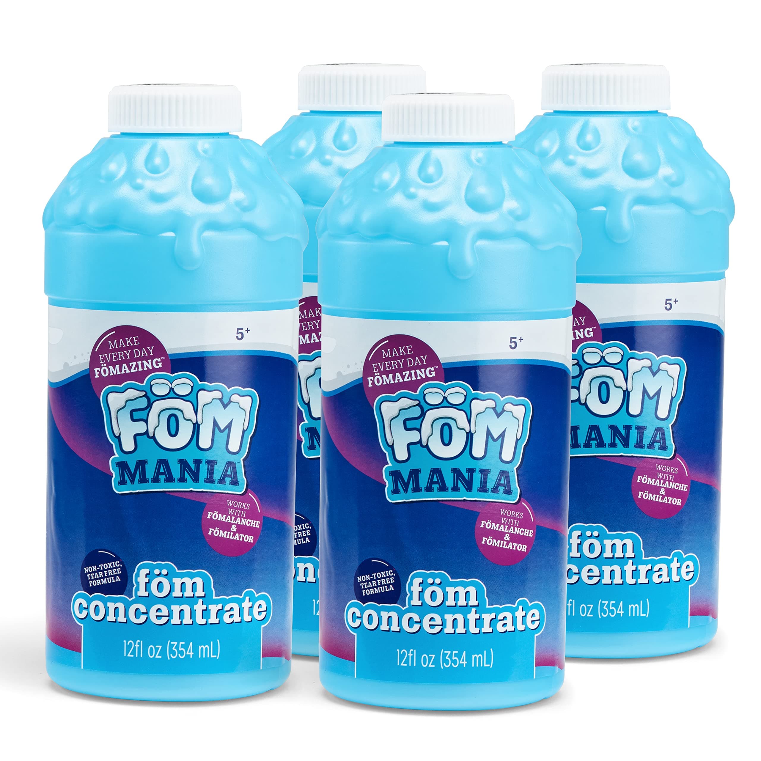 Fom Mania FOAM REFILLS|Non Toxic Tear Free Formula| AMAZON EXCLUSIVE 4 pack includes 48oz of Foam Concentrate|Refills Fomilator 24X and Fomalanche 16X|for parties, birthdays, outdoor fun