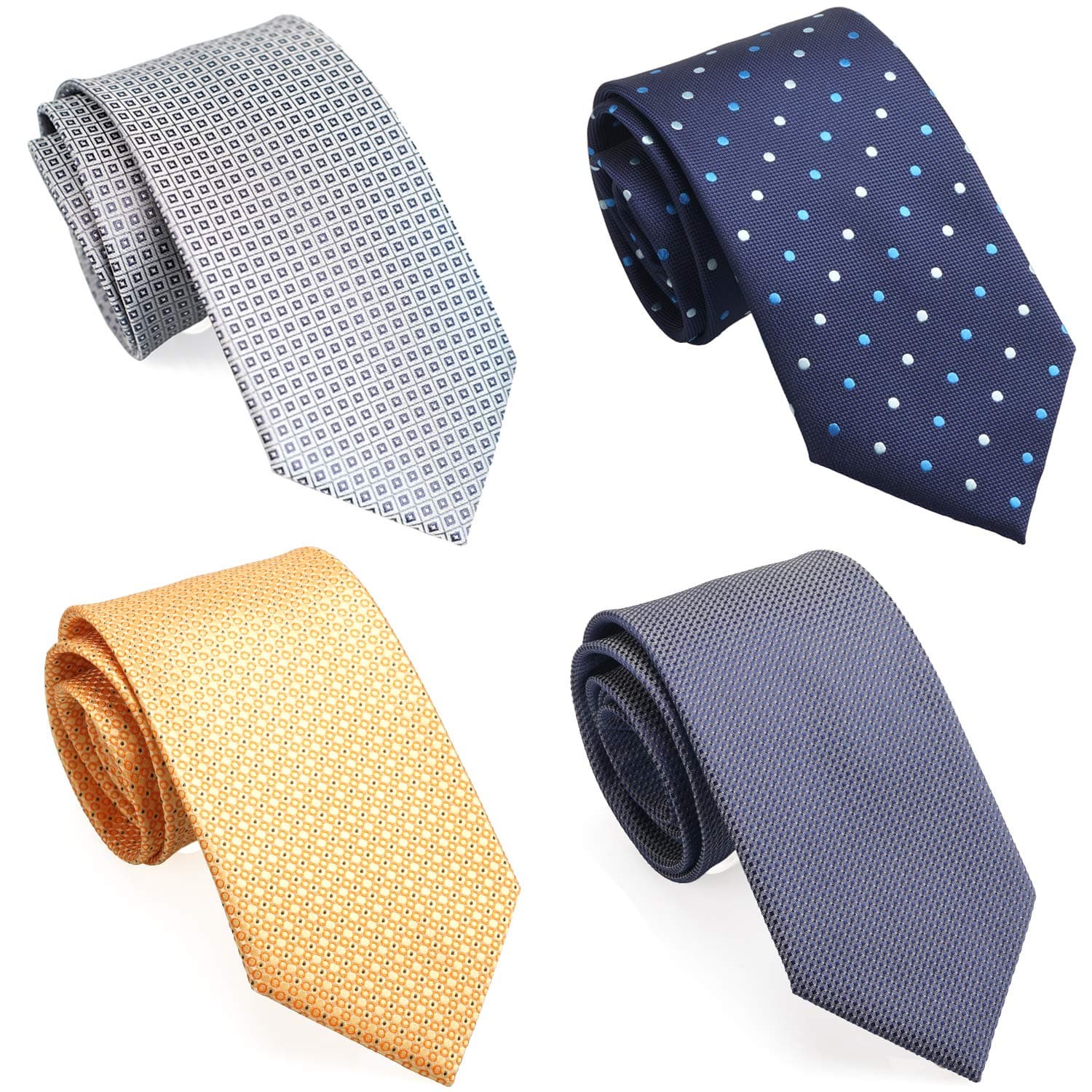 Extra Long Ties for Men Big and Tall, 63 or 70 inch Long Neckties 4-Pack