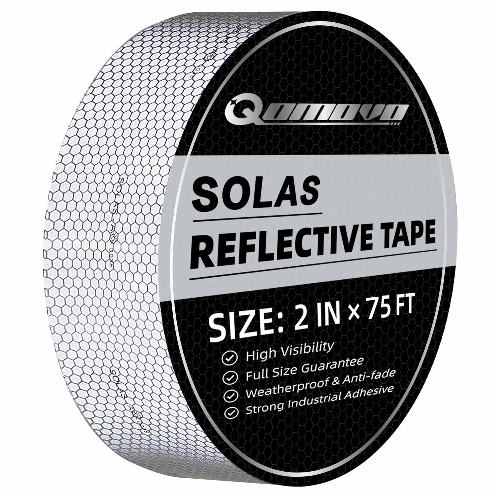 Moonway SOLAS Reflective Tape Silver Marine Safety Warning Tape(2" x 75')