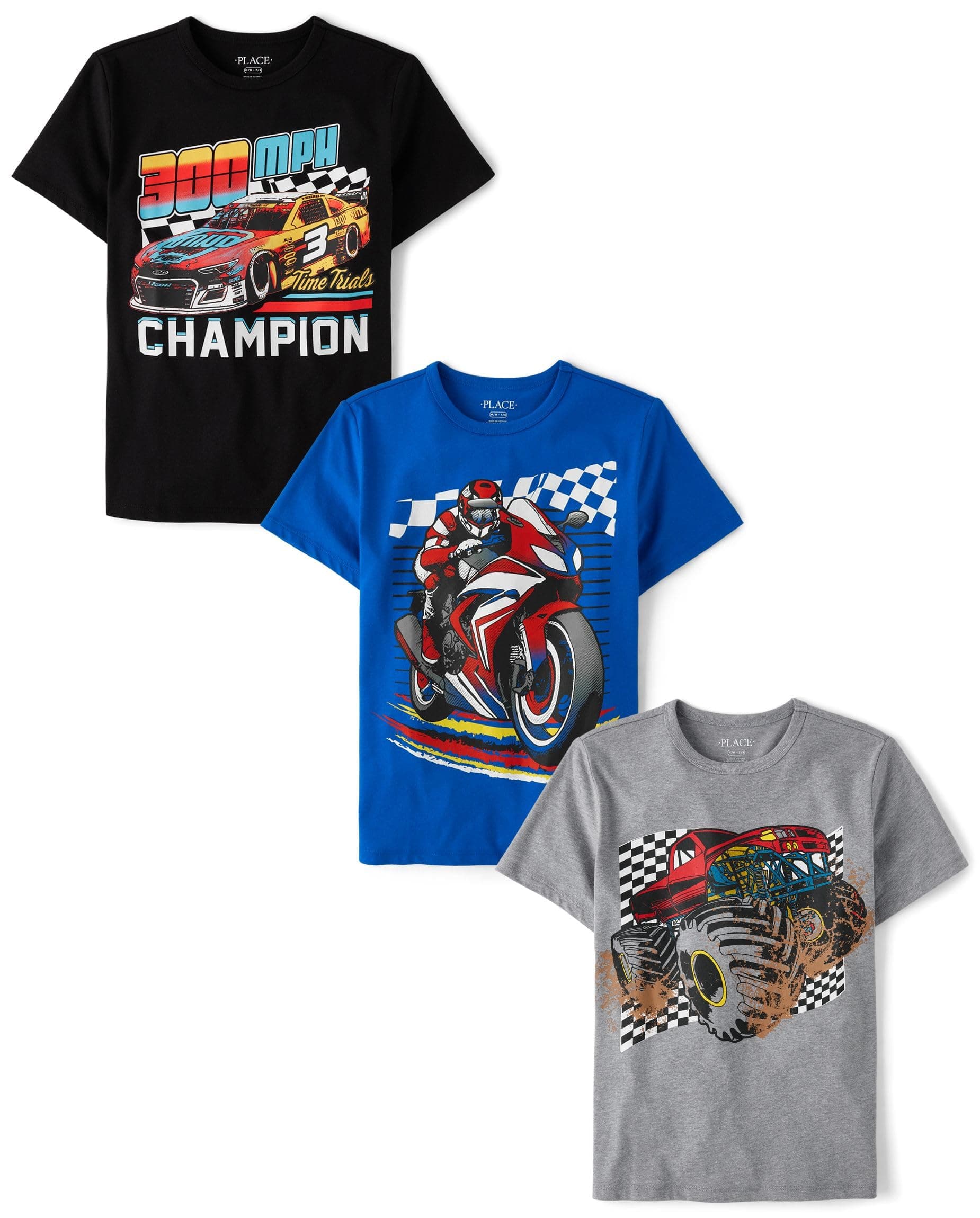 The Children's PlaceBoys' Vehicle Short Sleeve Graphic T-Shirts,multipacks
