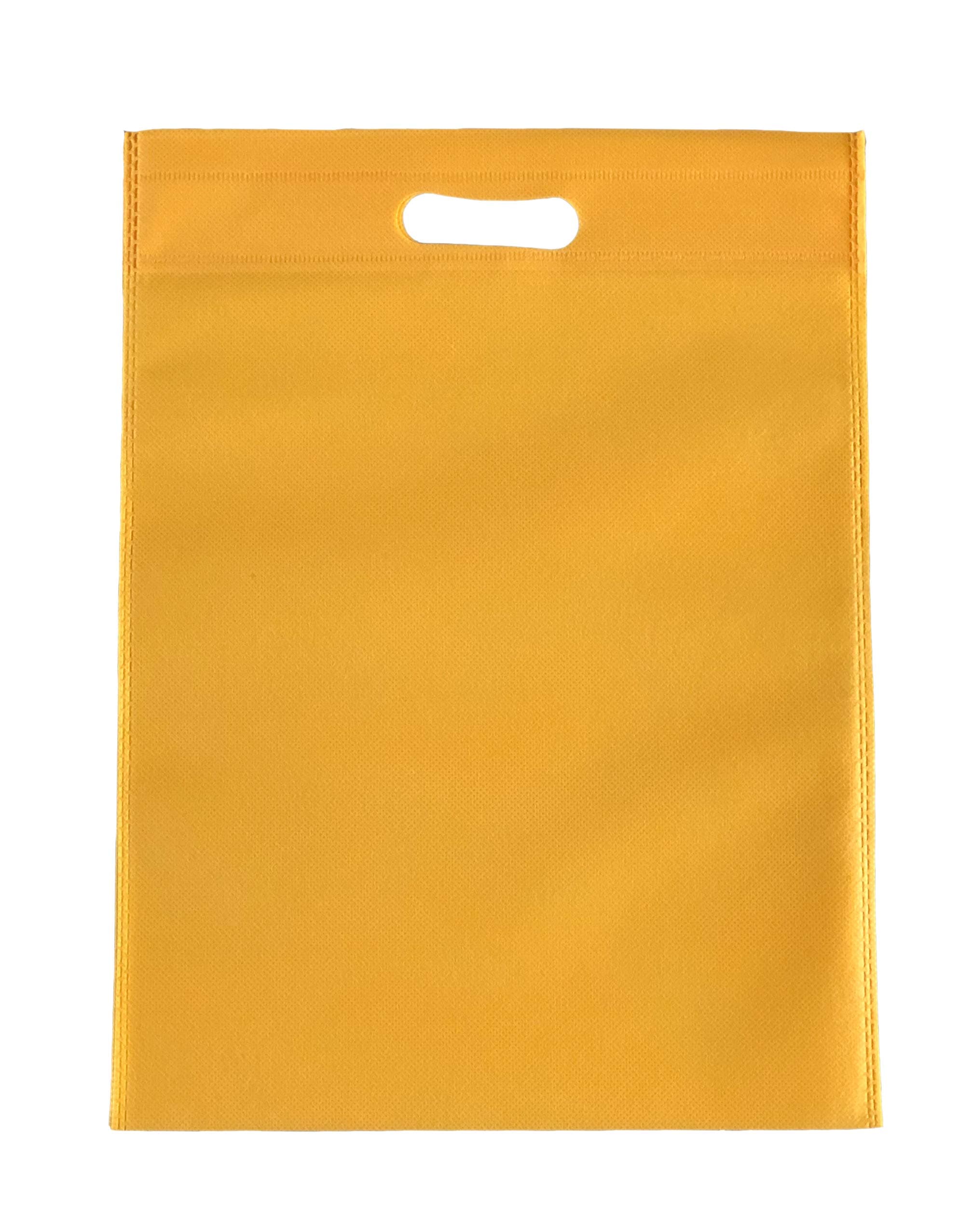 100 Non woven fabric bags 28 cm x 40 cm Merchandise bags shopping bags environmentally friendly, Reusable, Bags for Life - Golden Yellow