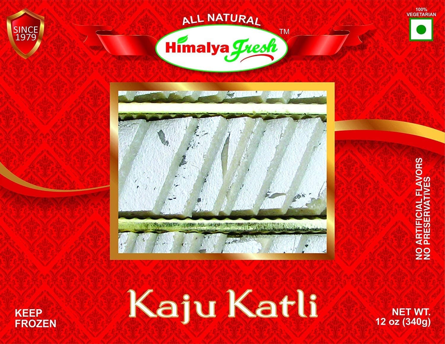 HIMALYA FRESH Kaju Katli 12oz - Premium Authentic Indian Food & Sweets Made With Cashew Nuts. Just two ingredients Cashew Nuts and sugar - No Fillers Or Preservatives (3 Boxes)