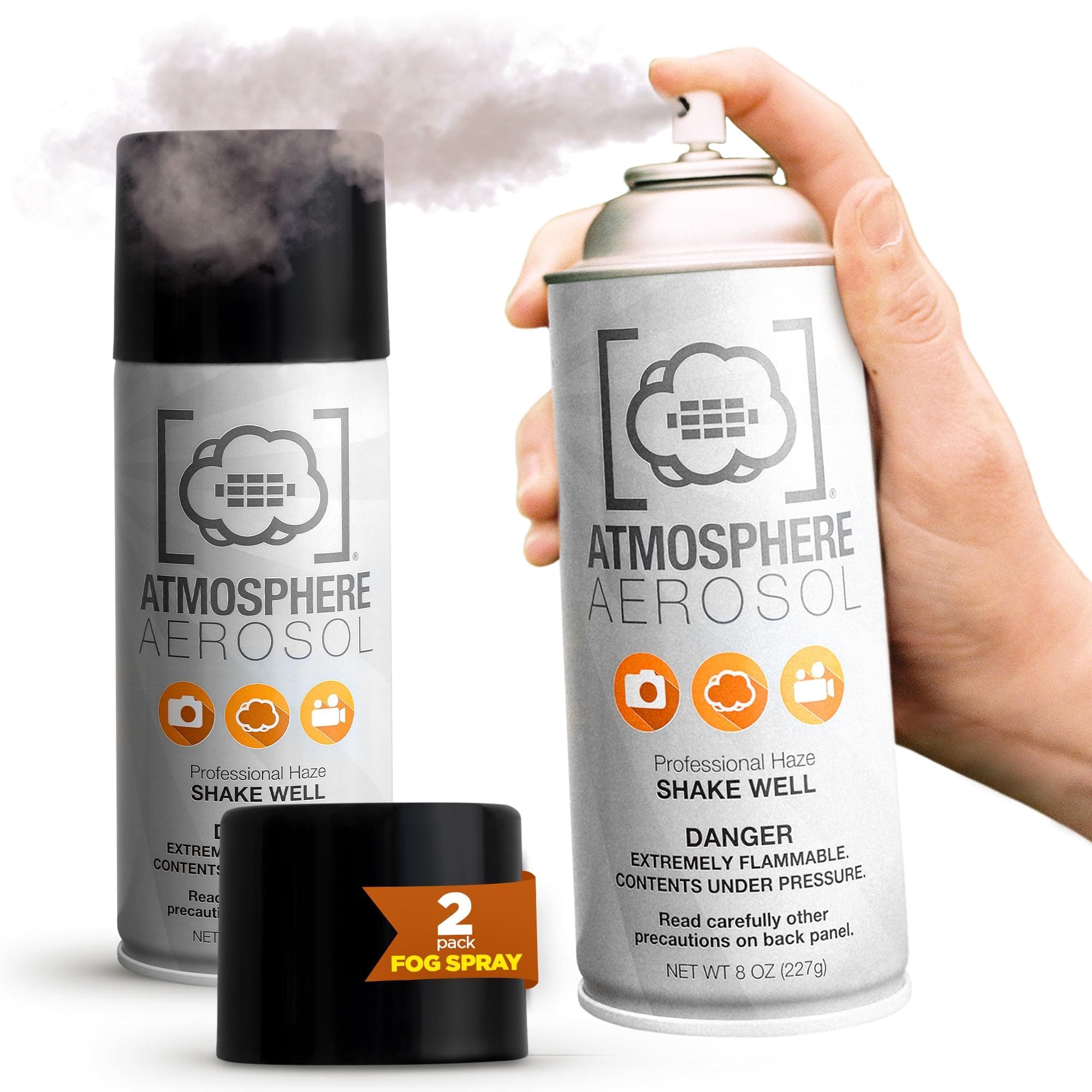 2 Pack Atmosphere Aerosol Haze/Fog Spray for Photography - Safe & Portable Mini Fog Machine Alternative - Smoke and Light Ray Effects Maker for Indoor and Outdoor, No Battery - Made in The USA