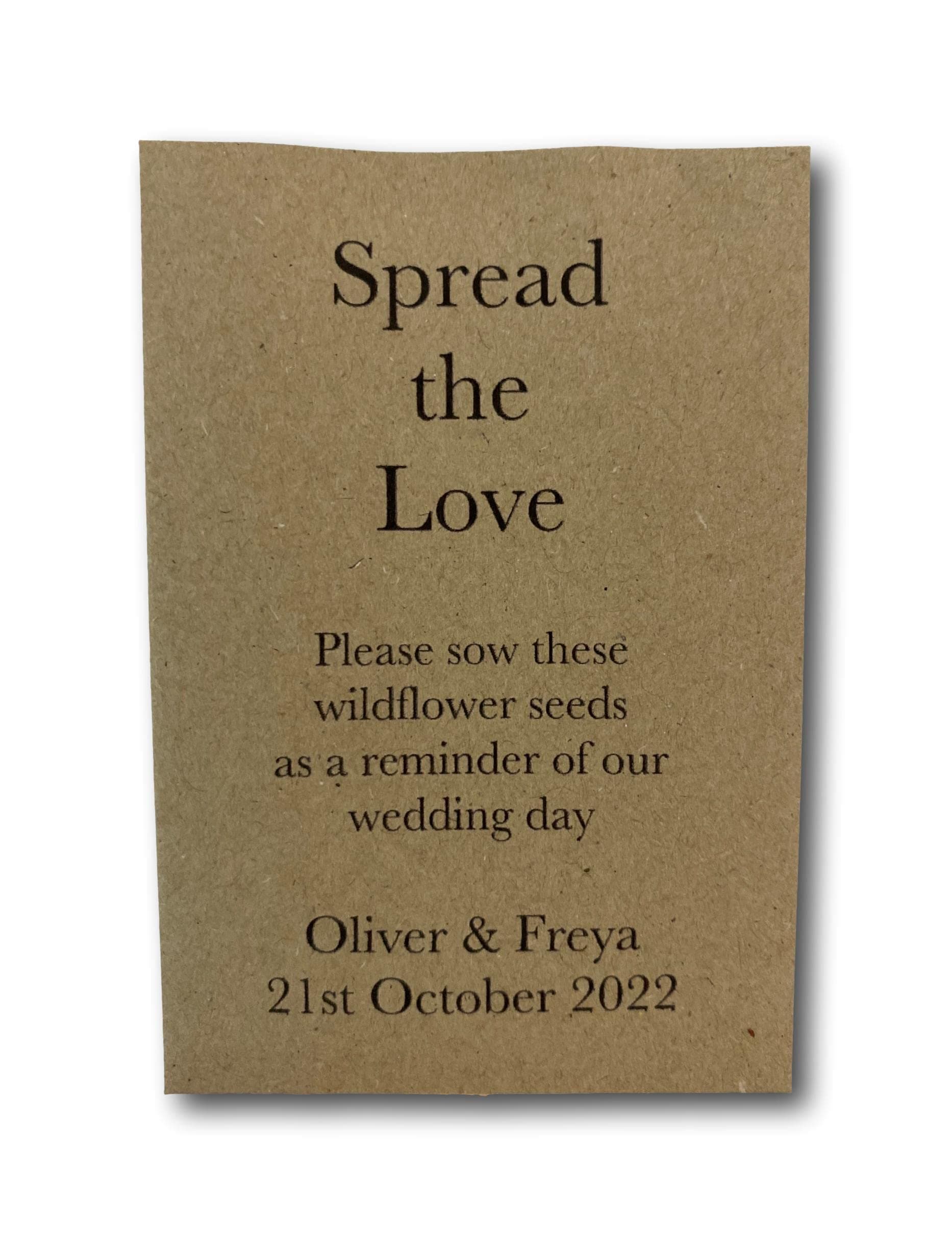 10 Wildflower Seed Wedding Favours Personalised with your names and wedding date