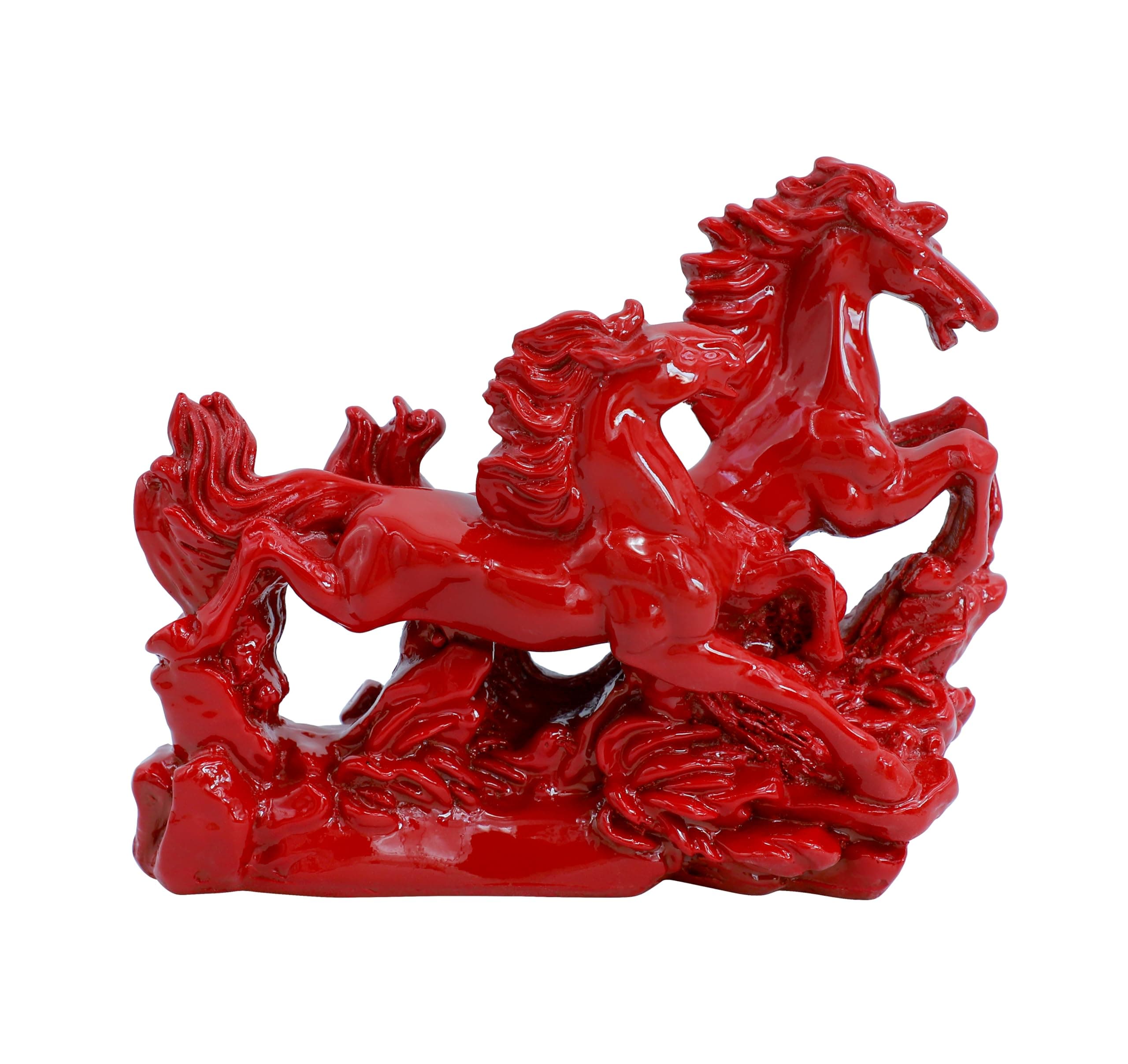 Red Horse || Vastu Two Running Horses || Decorative Showpiece for Home and Office ||