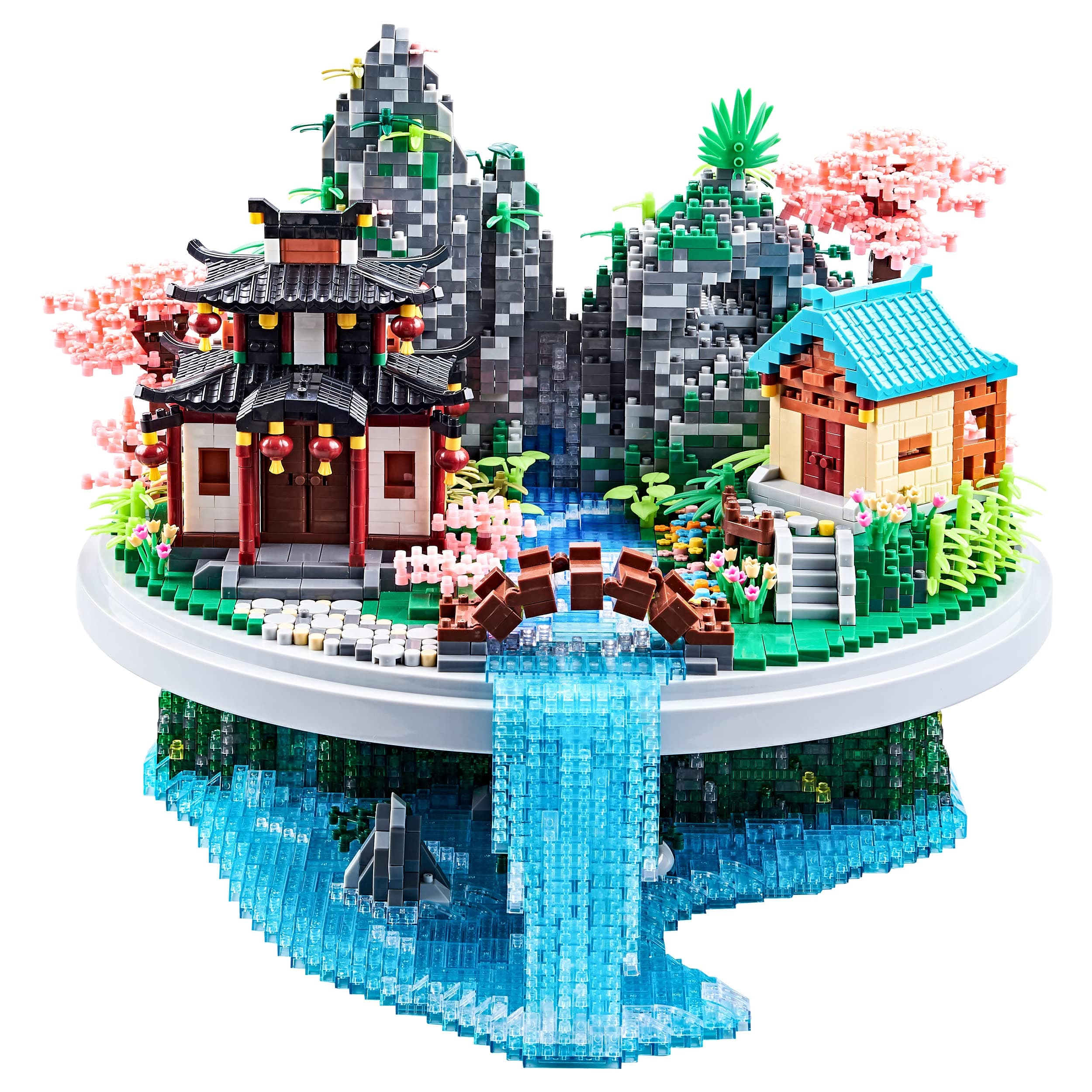 7626 PCS Micro Building Blocks Set Chinese Peachtree Model for Adults Decorative Creative Present for Adult Age of 14+ Cherry Blossom Tree Building Set