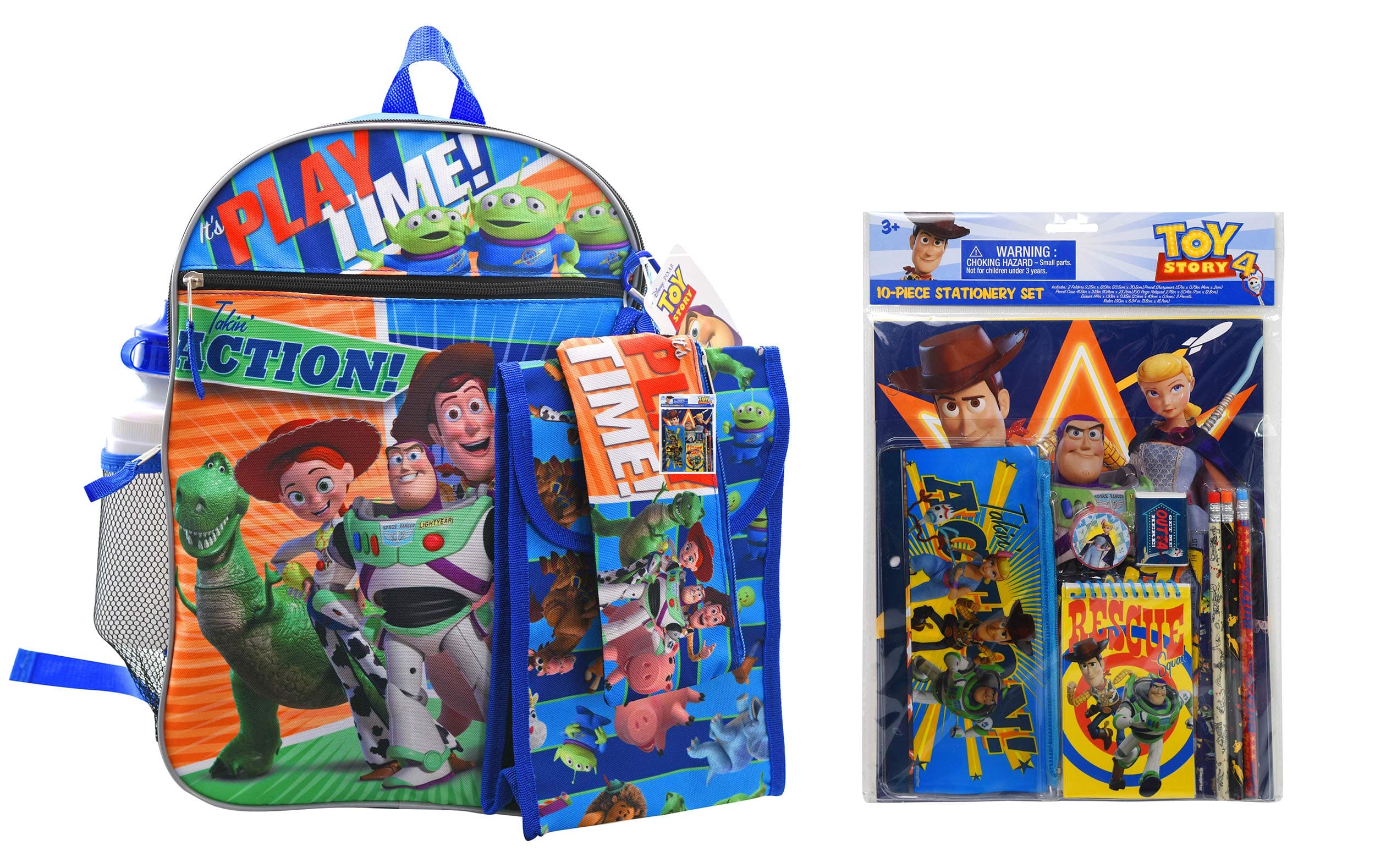 Toy Story 4-16 Inch Backpack 5 Piece Set with Lunchbag and 10 Piece Stationery Set