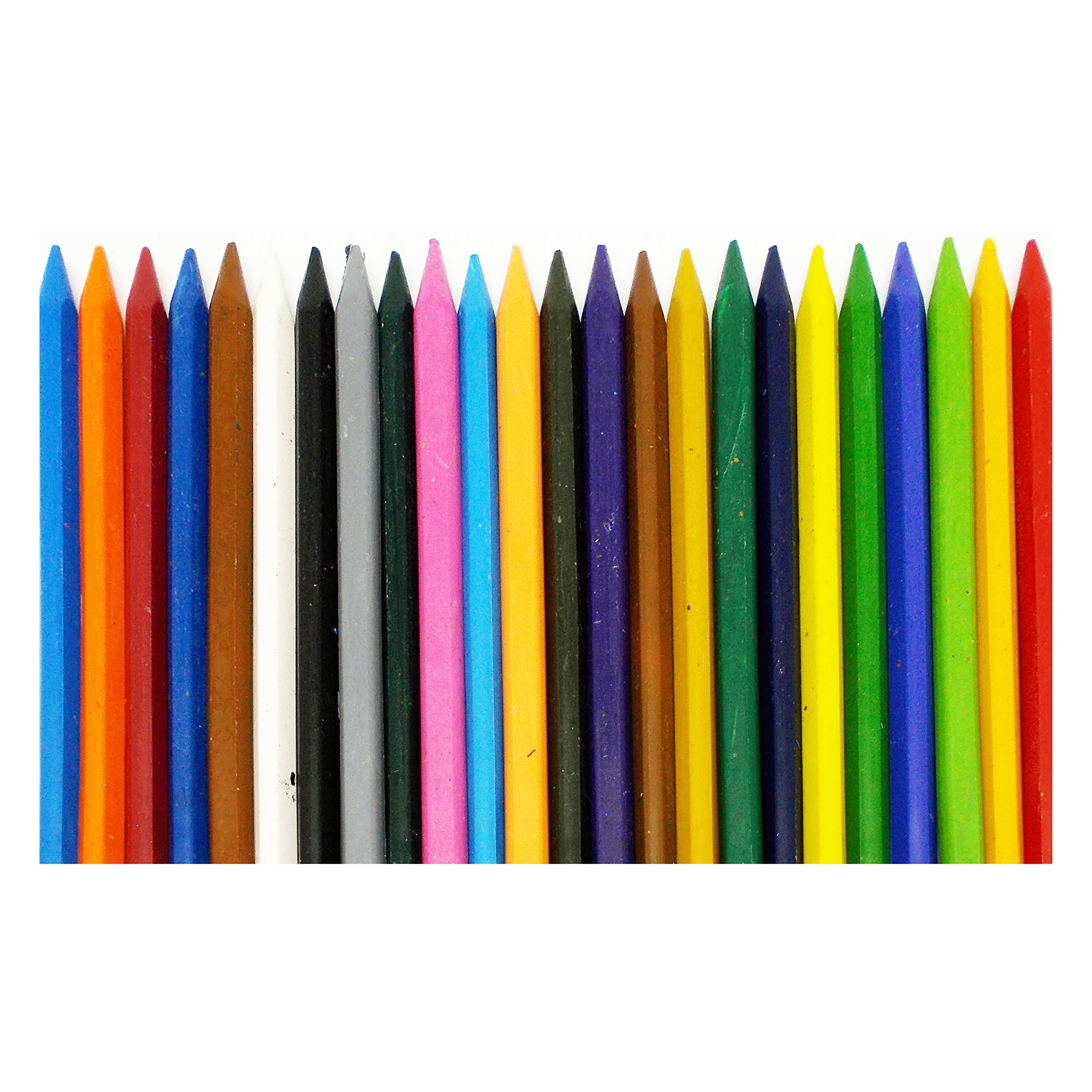 Study Time Coloured Plastic Crayons-Pack of 24 Assorted, PVC, Multicolour, 10.7x1.7x13.8 cm