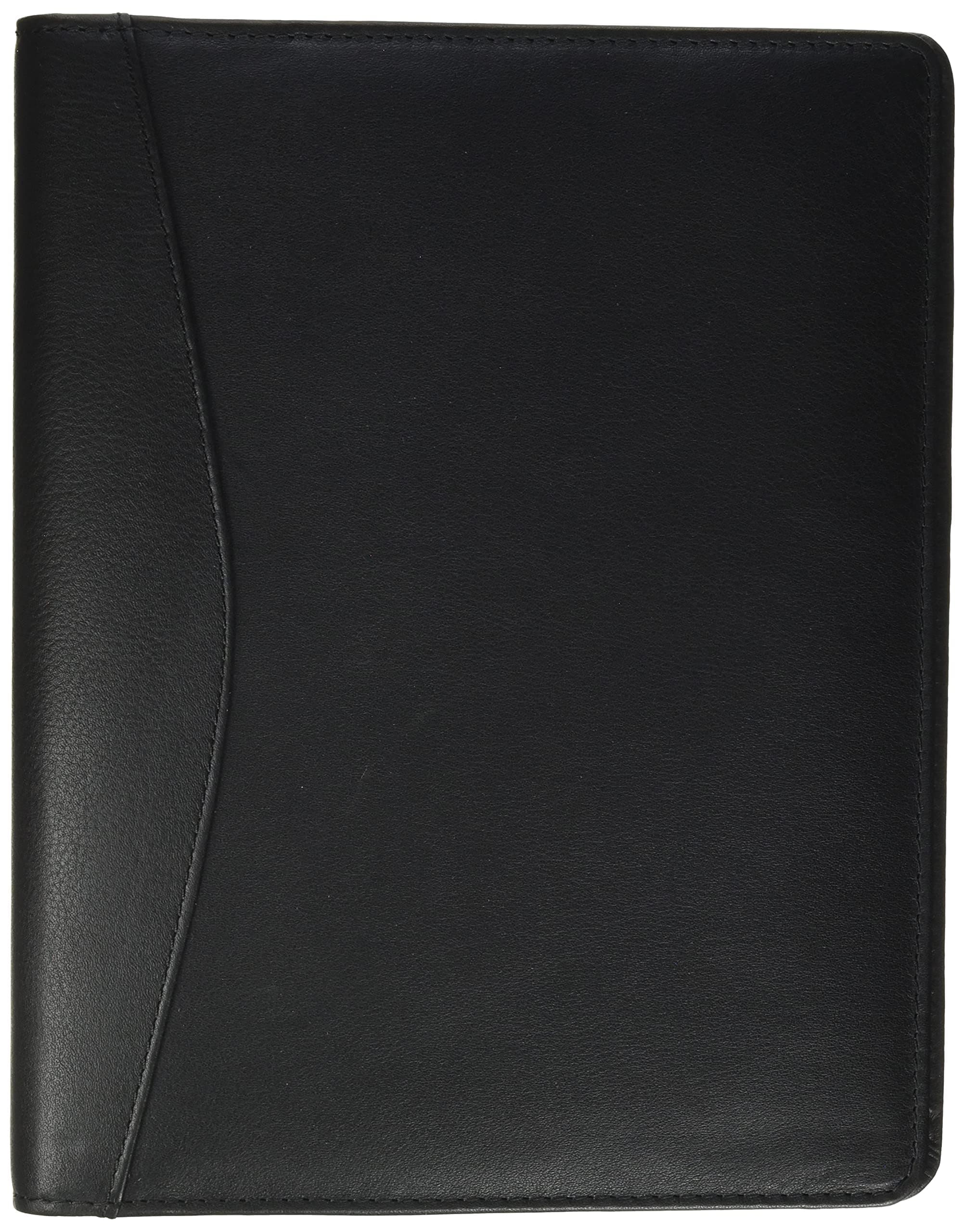 Alassio 30007 A5 Benaco ring binder, nappa leather writing case, ring binder folder with 4-fold ring mechanism for documents in DIN A5 format, black business folder, leather folder approx. 23.6 x 18.5 x 3 cm
