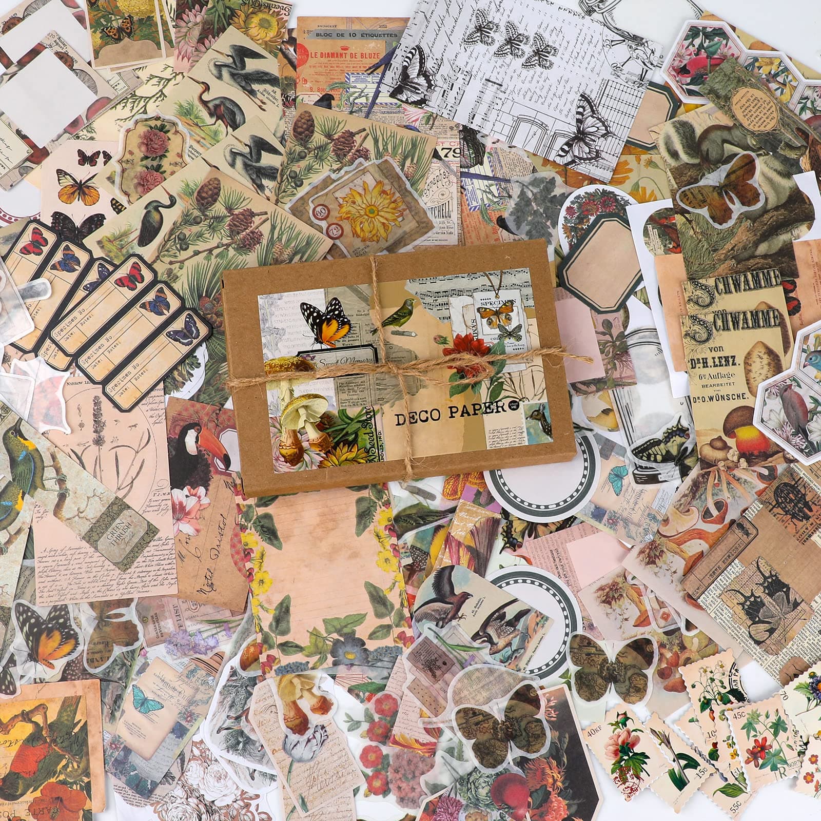 245 PCS Vintage Journaling Stickers MOSNOW Retro Stamps Decal Scrapbook Stickers Vintage Bullet Journaling Stickers for Notebook Journal Card Making Album DIY Crafts Gift Wrapping