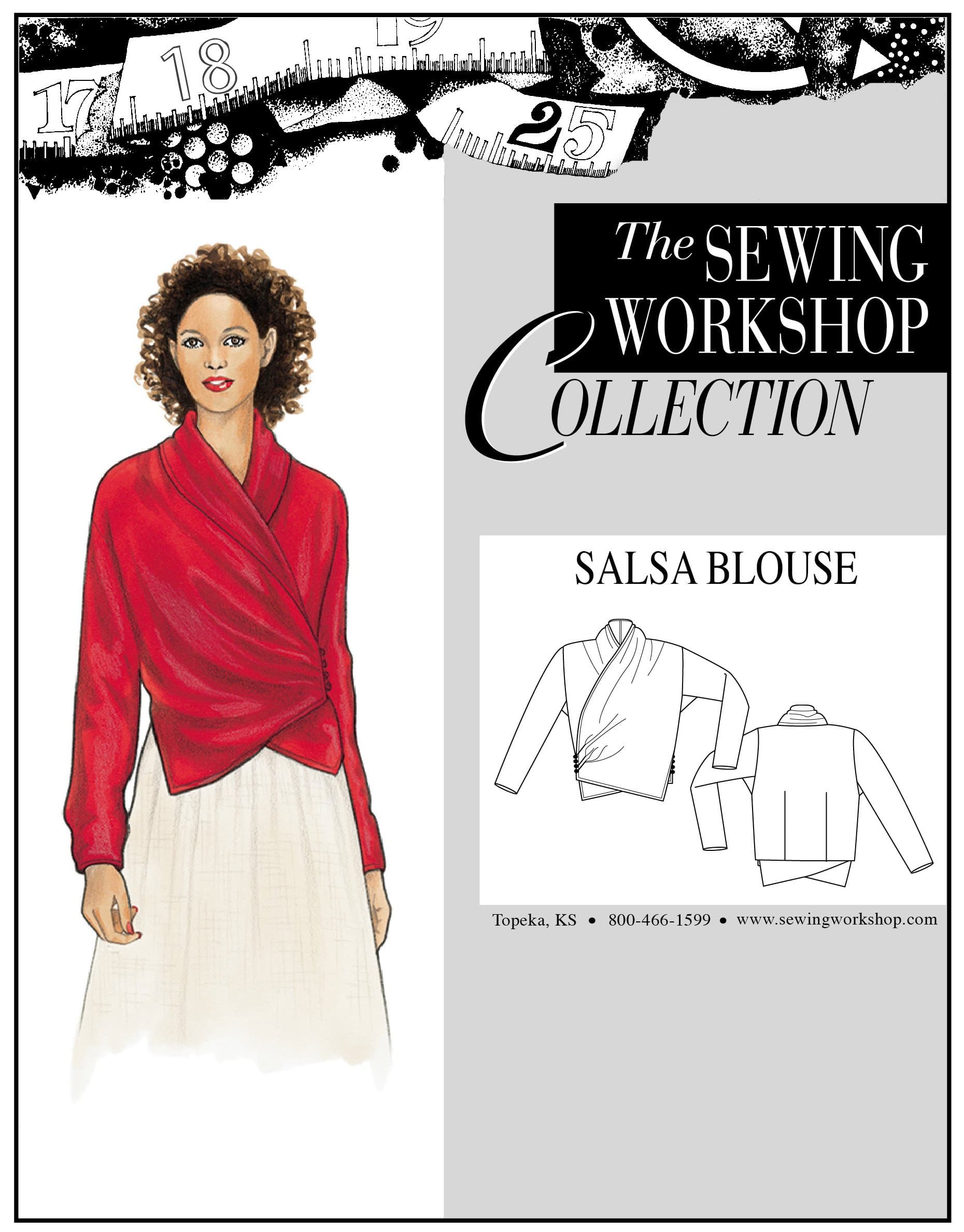 Salsa Blouse Sewing Template, Multi-Size