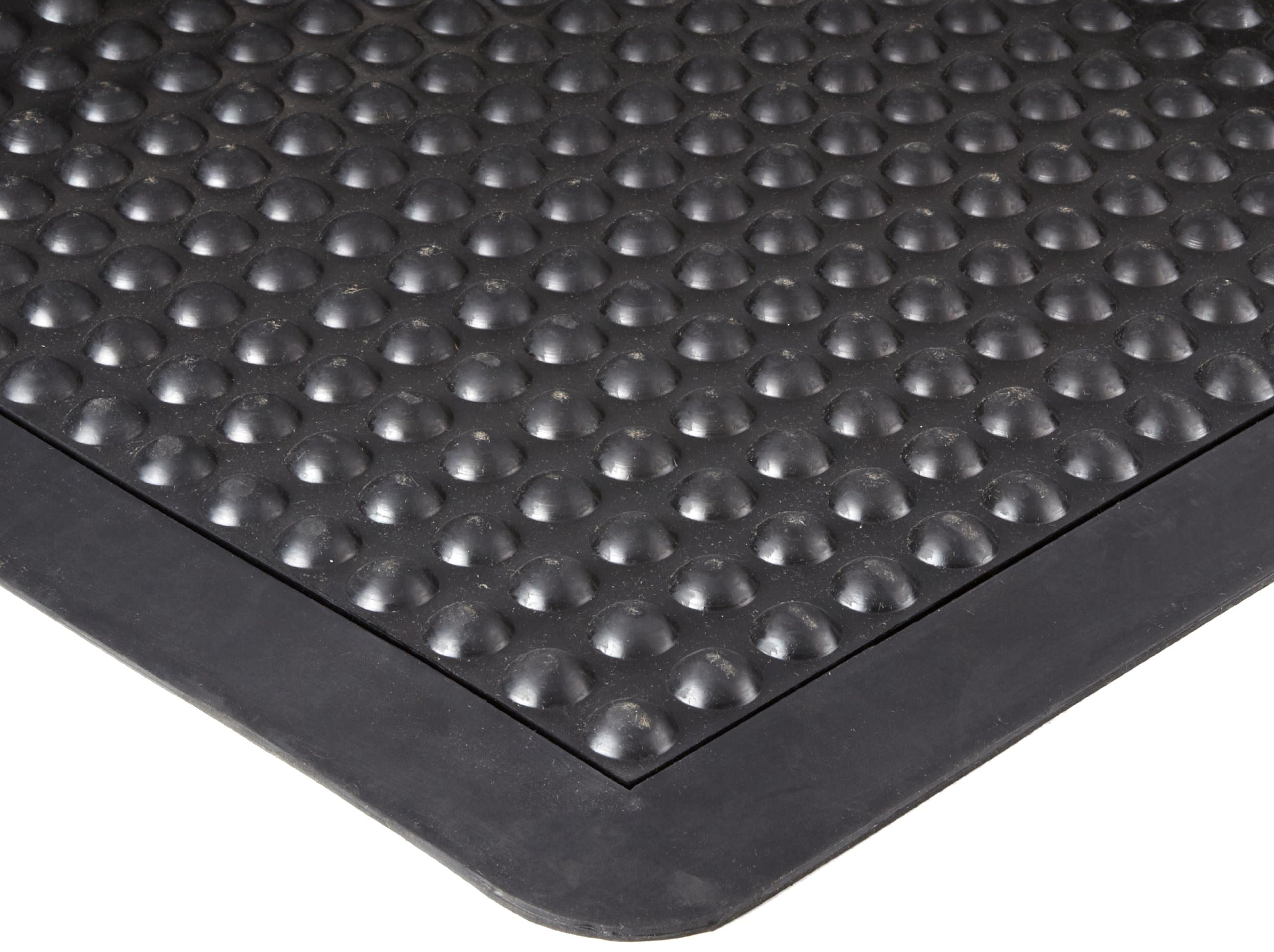 Durable Rubber Bubble Surface Fatigue Mat for Industrial/Factory Areas, 3' x 4', Black