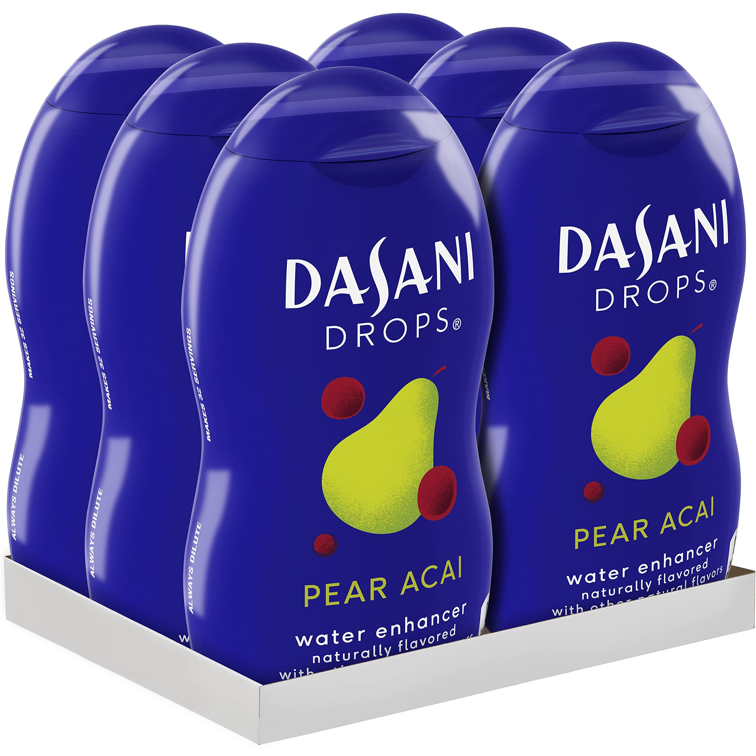 DASANI Drops Pear Acai Water Flavor Enhancer Drink Mix, 1.9 Fl. Oz, 6 Pack