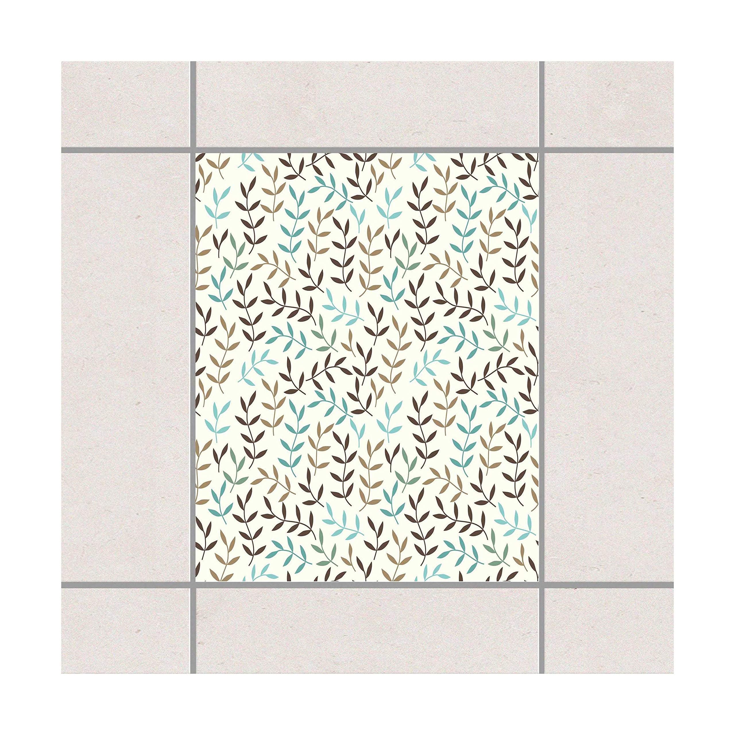 Tile Sticker - Foliage bohemian in winter 25cm x 20cm, Set Size:20 piece