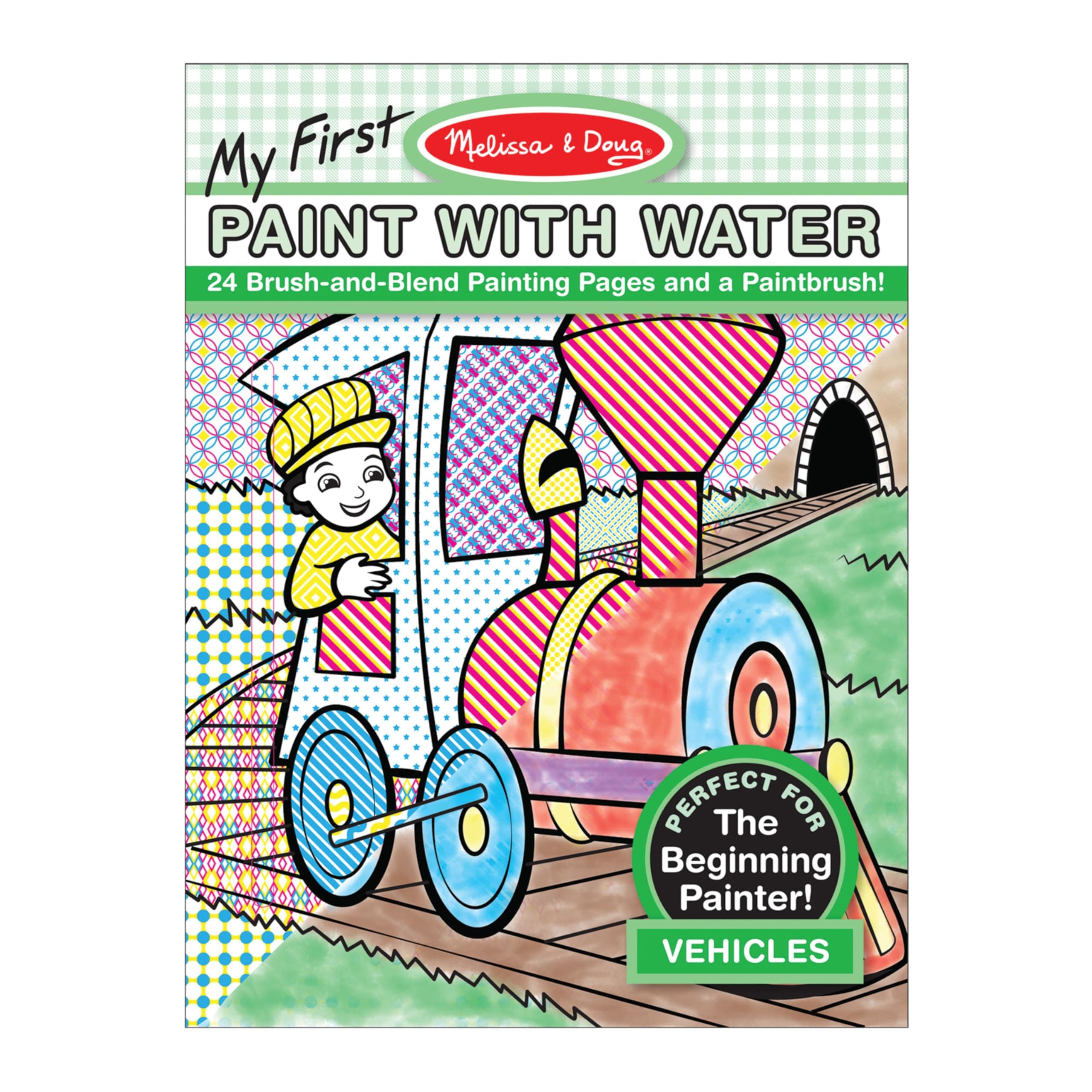 Melissa & Doug 9339 My First Paint With Water Coloring Book - Vehicles (24 Painting Pages)