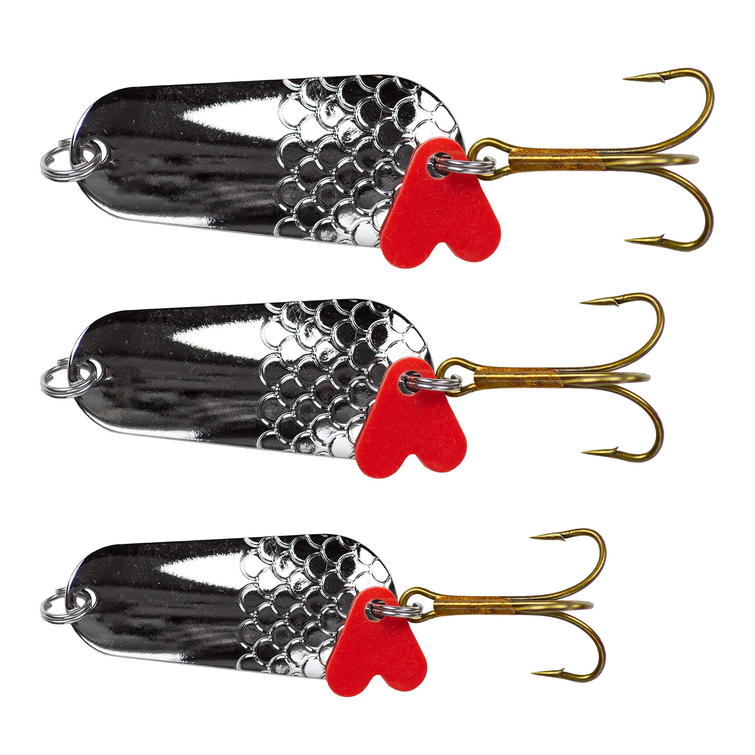 Zite Fishing Metal Spoons Lures Kit - 3Pcs Artificial Baits for Perch Pike Fish Spinning - 16-34g