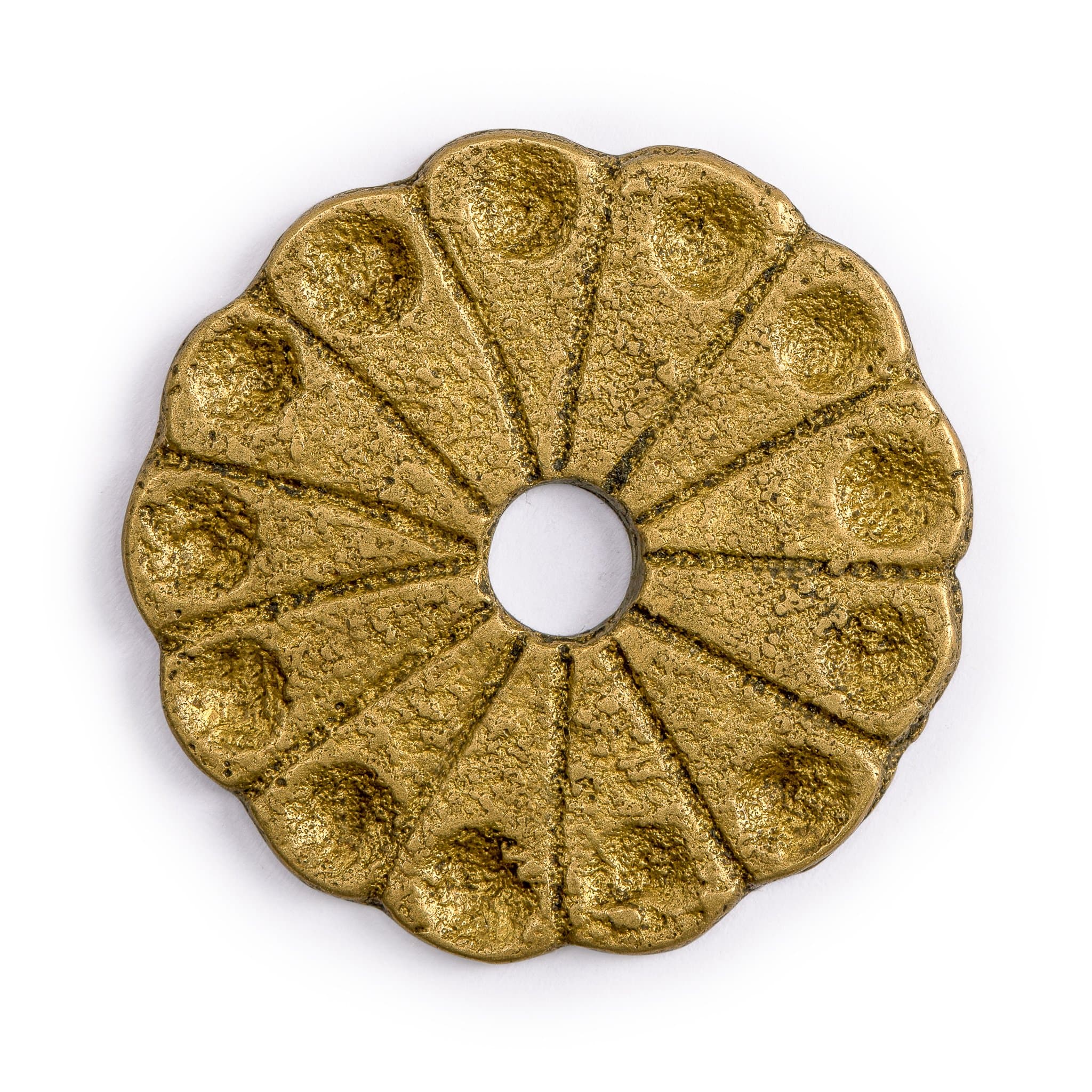 Hardware Philosophy Chrysanthemum Backplate Washer Brass Hardware 1.4 Inches- Set of 10 - Architectural, Interior Design, Doors, Furniture Cabinet Customization Hardware