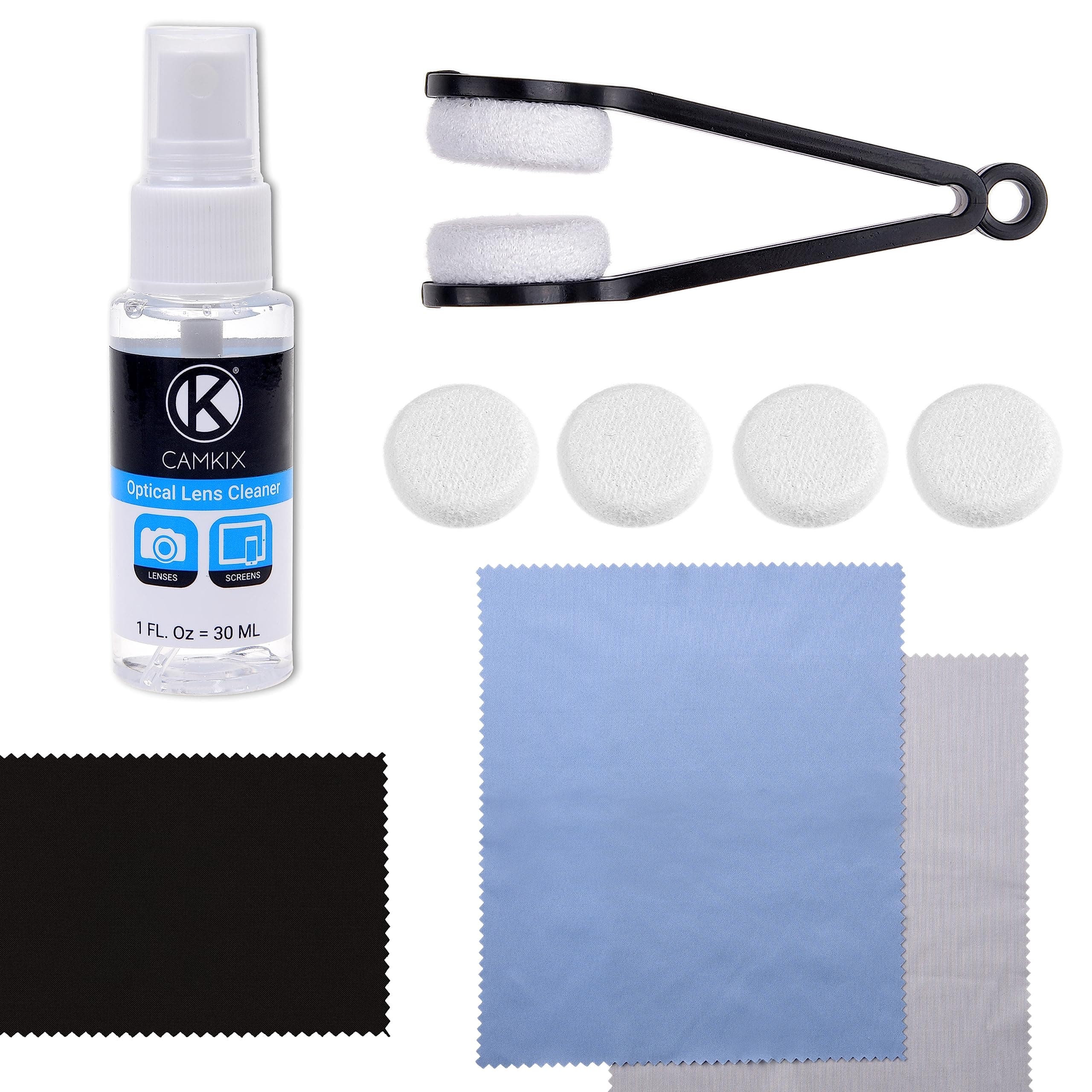 Cleaning Kit for Eyeglasses/Sunglasses - Lens Cleaning Tool with 2 Sets of Spare Pads, Lens Cleaning Spray Bottle, 3 Microfiber Cloths - Quick, Safe and Easy to Use - Immaculate Results