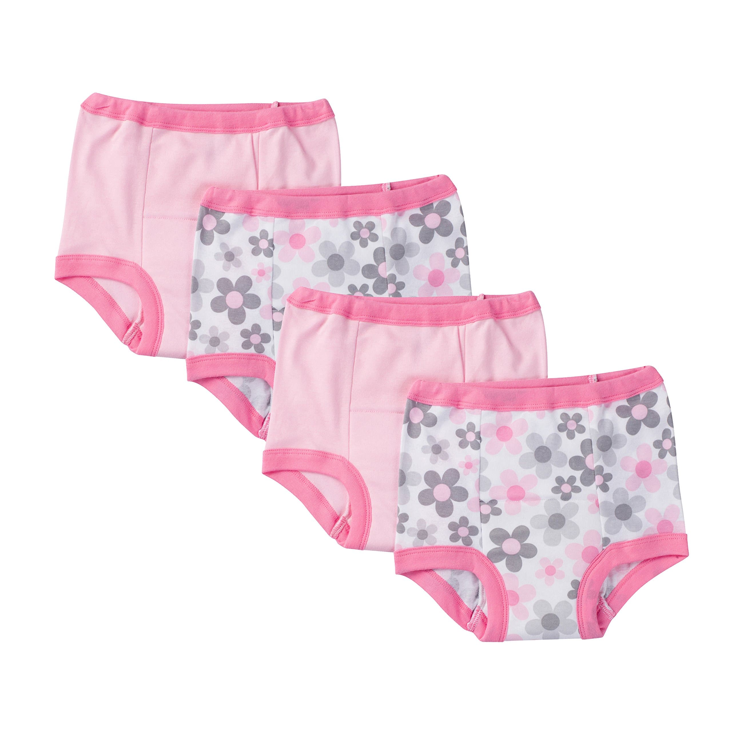 Baby Girls' Infant Toddler 4 Pack Potty Training Pants and Underwear