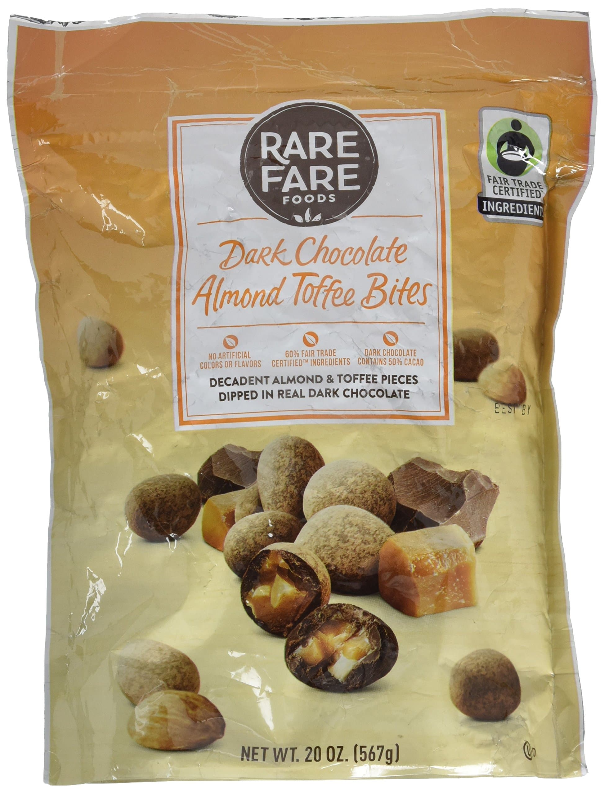 Rare Fare Foods Dark Chocolate Almond Toffee Bites (20 oz.)